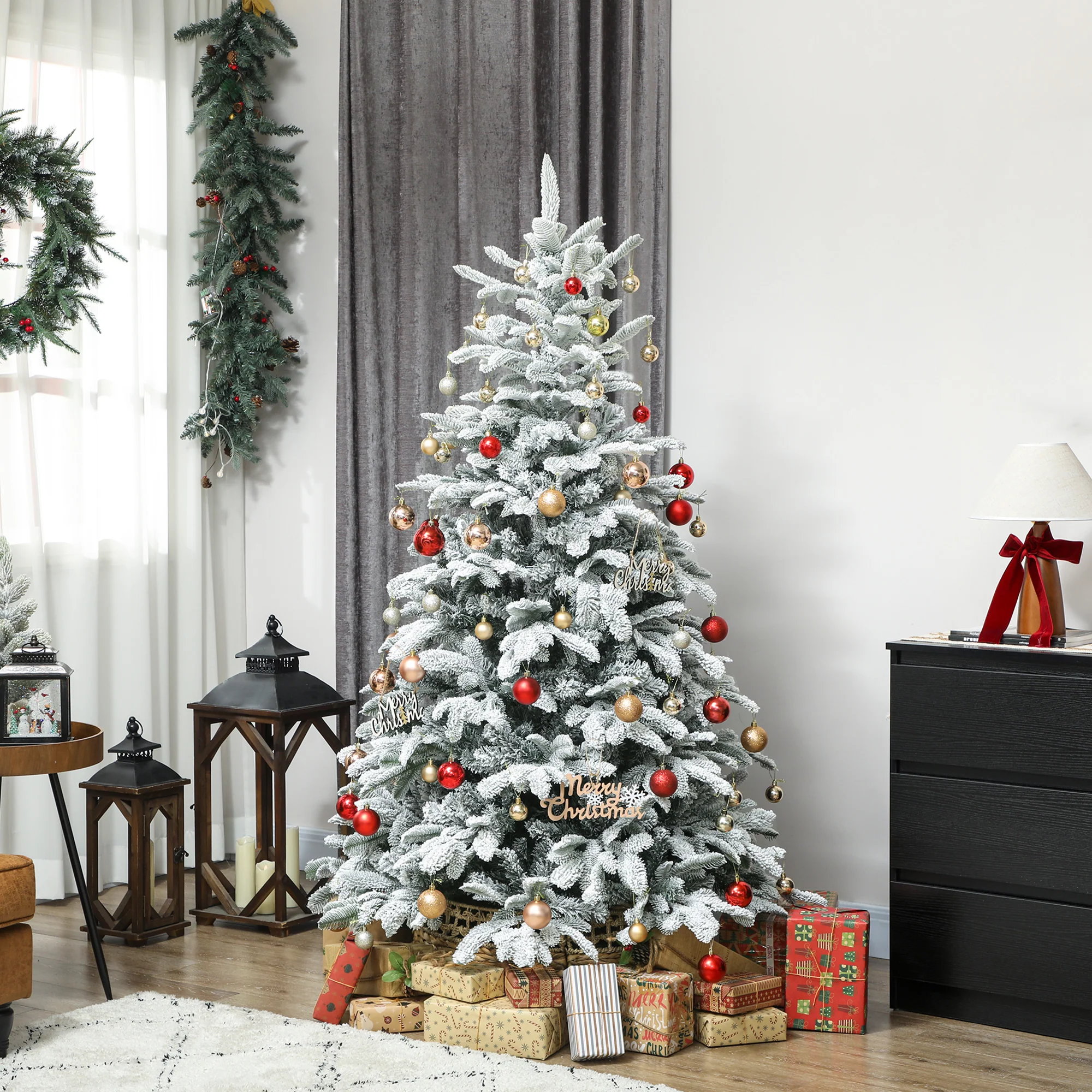 HOMCOM Artificial Christmas Tree Hinged Xmas Tree - Image 11