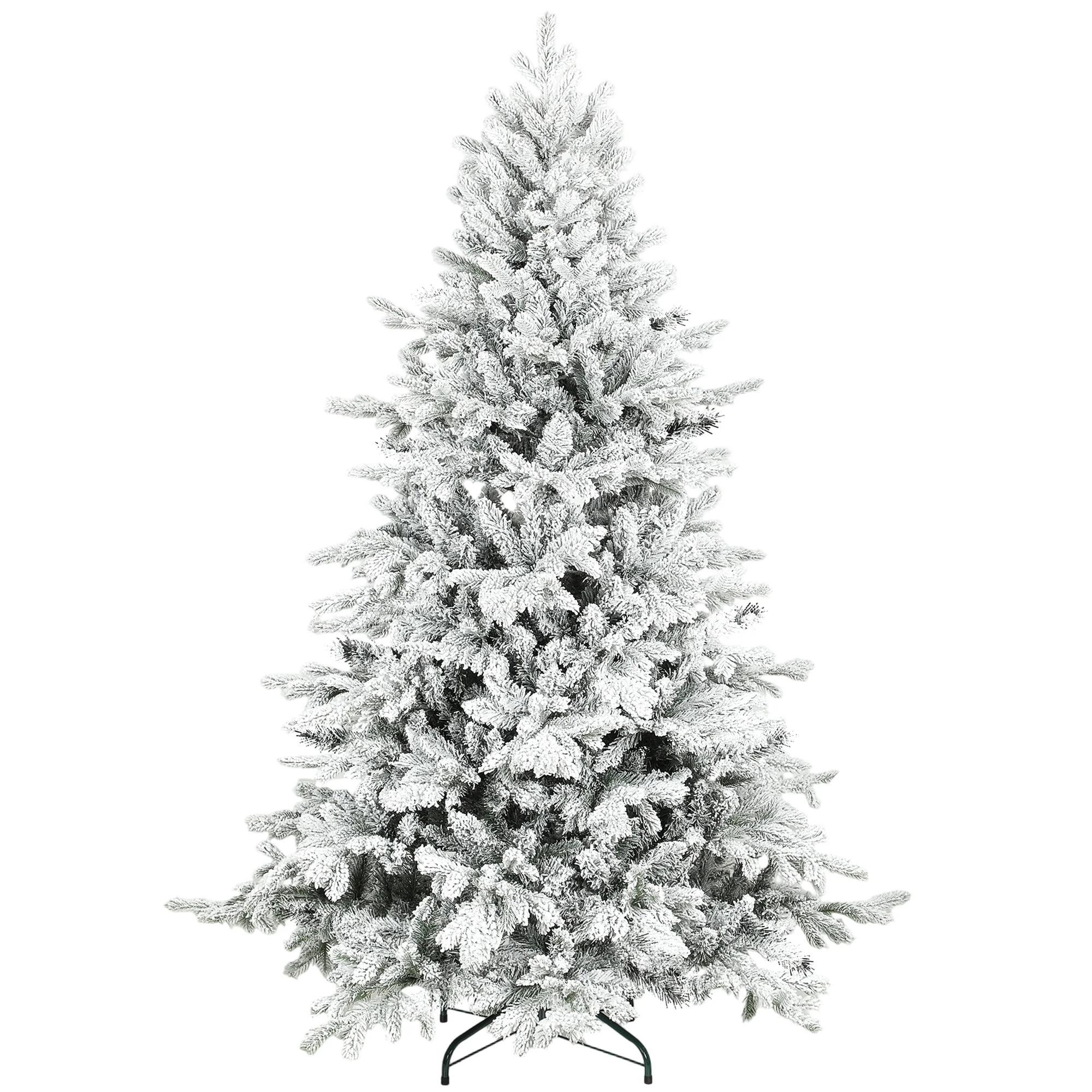 HOMCOM Artificial Christmas Tree With Snow, Hinged Xmas Tree - Image 10