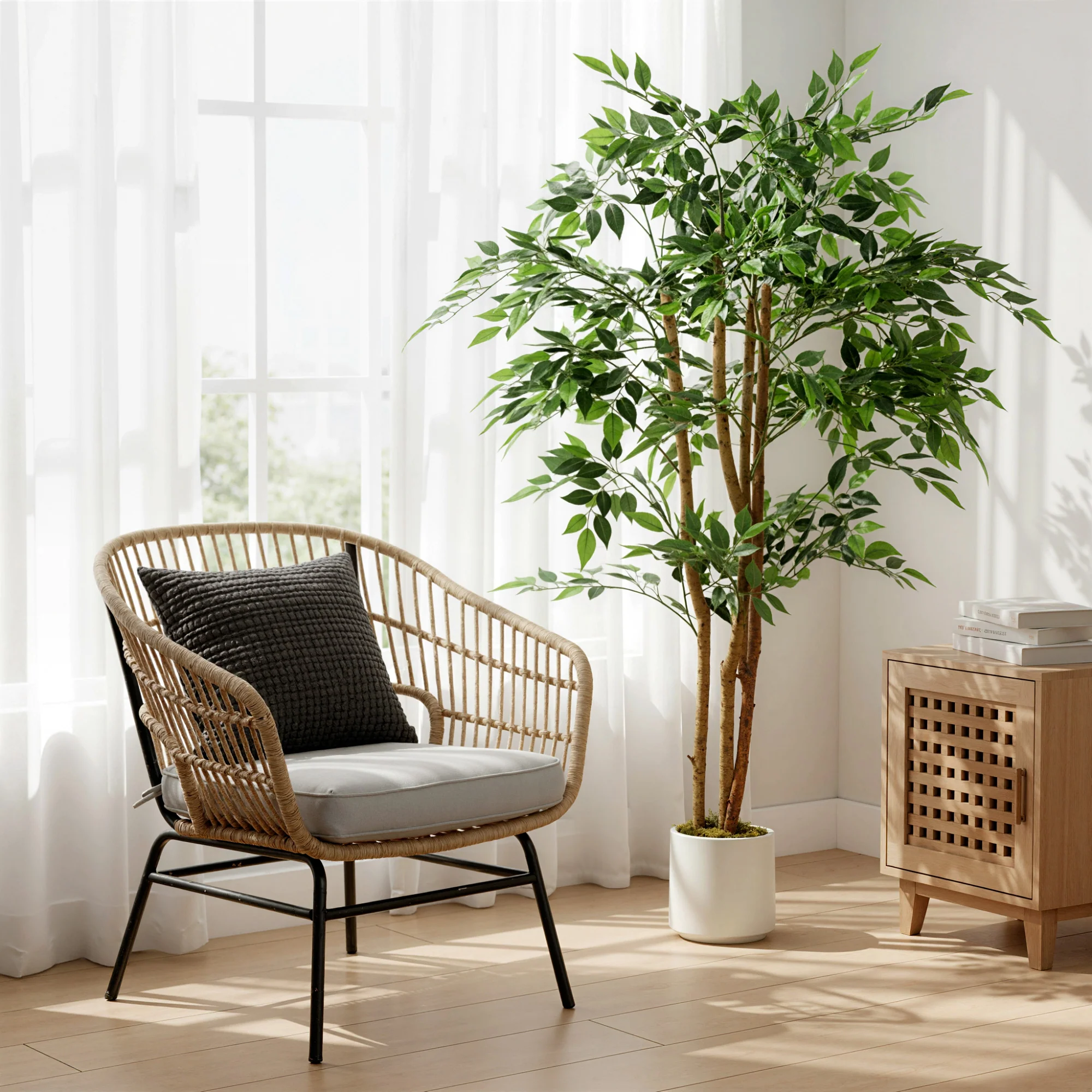 HOMCOM Artificial Ficus Tree, Faux Plant For Home Decor - Image 17
