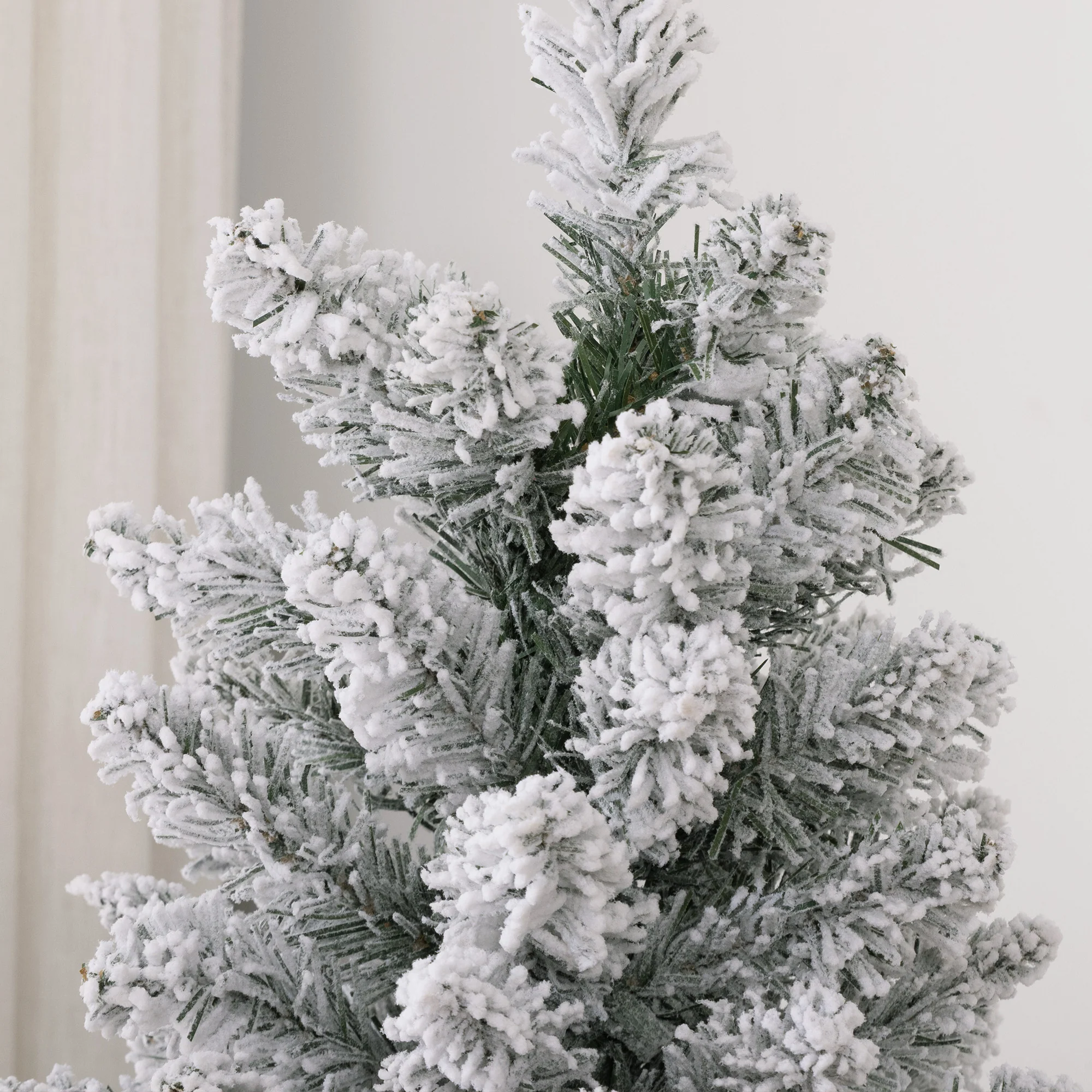 HOMCOM Artificial Pencil Christmas Tree With Snow Flocked Tips, Green - Image 9