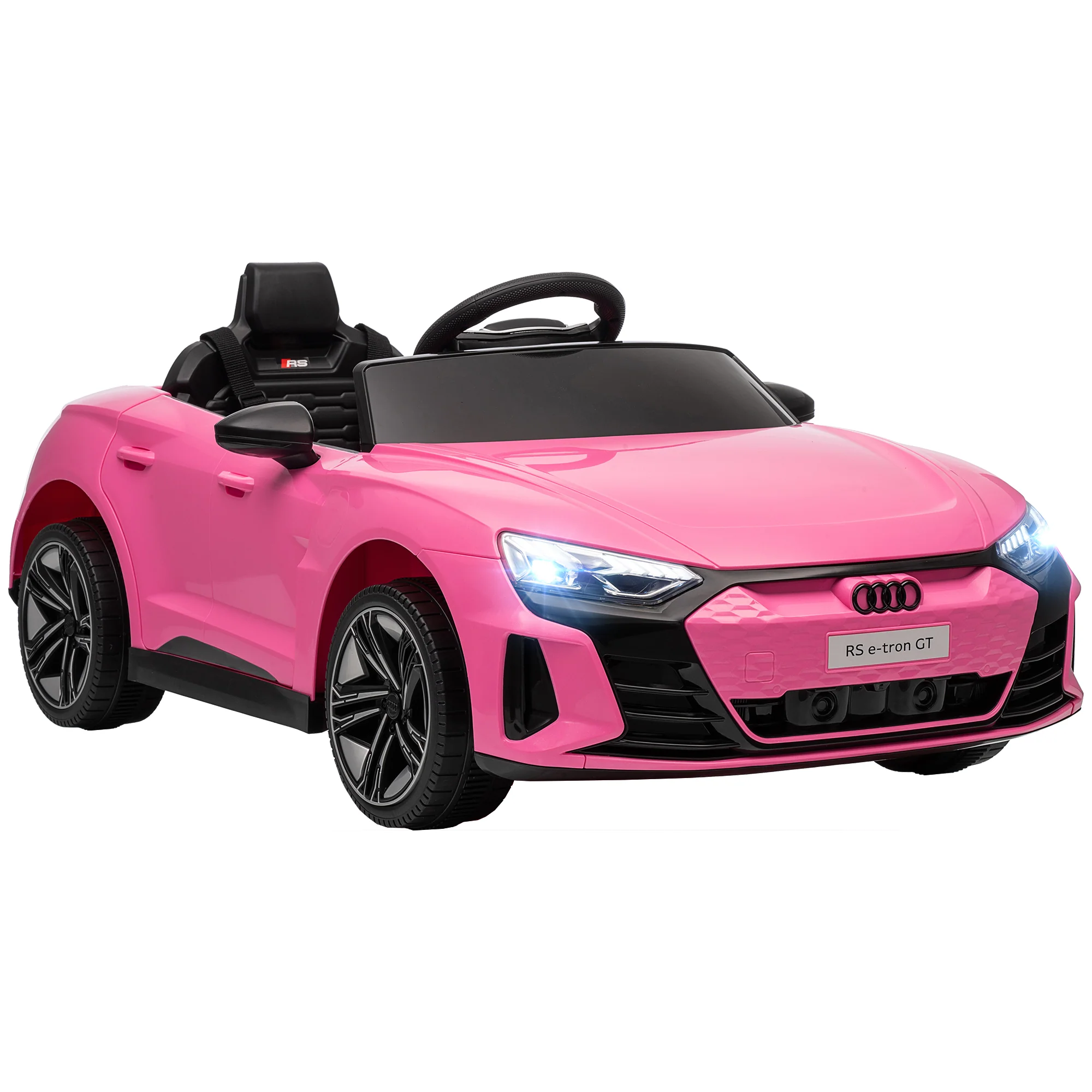HOMCOM Audi RS E-tron GT Licensed 12V Kids Electric Ride On W/ Remote, Pink