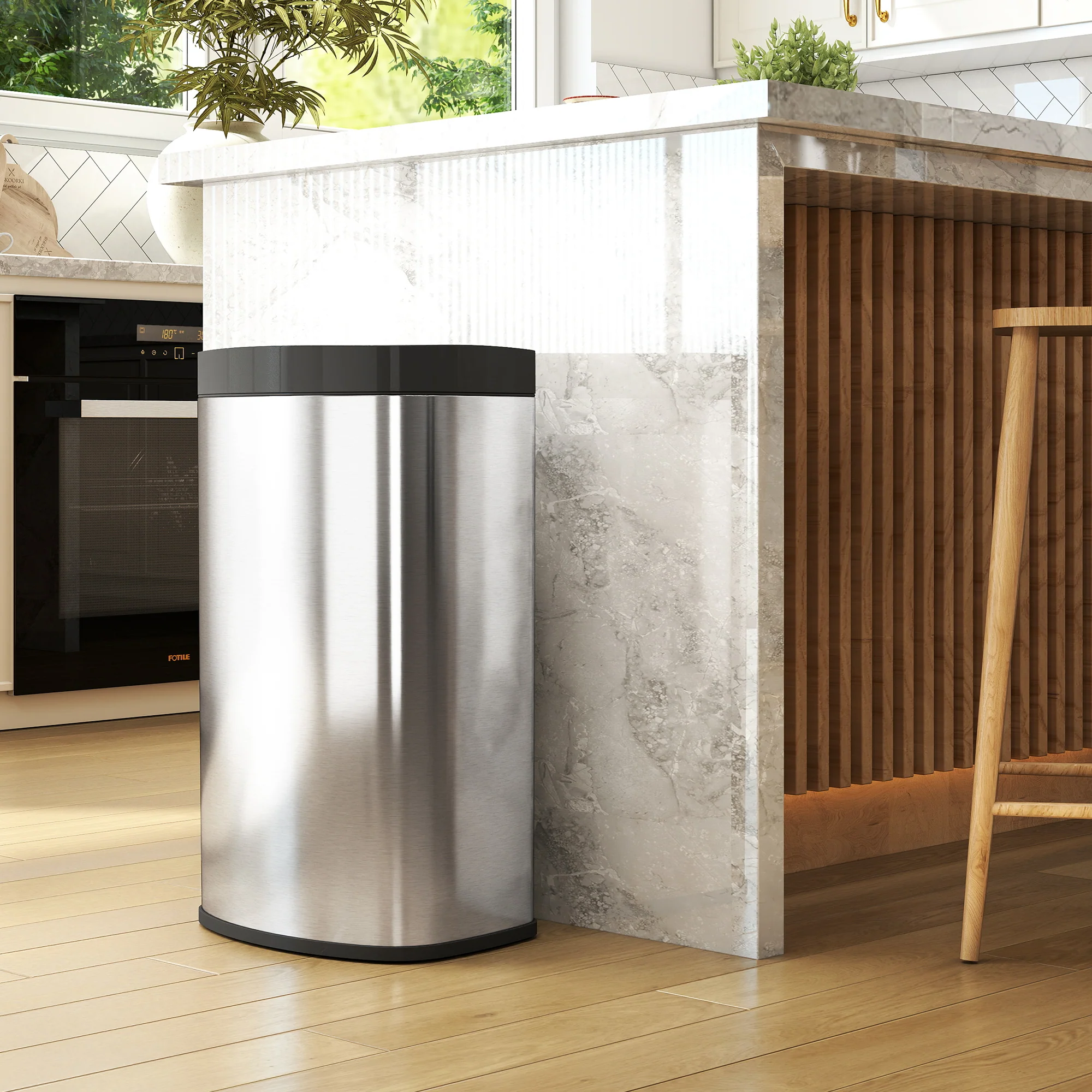 HOMCOM Automatic Kitchen Bin with Soft-Close Lid, 55L Sensor Wastebasket - Image 8