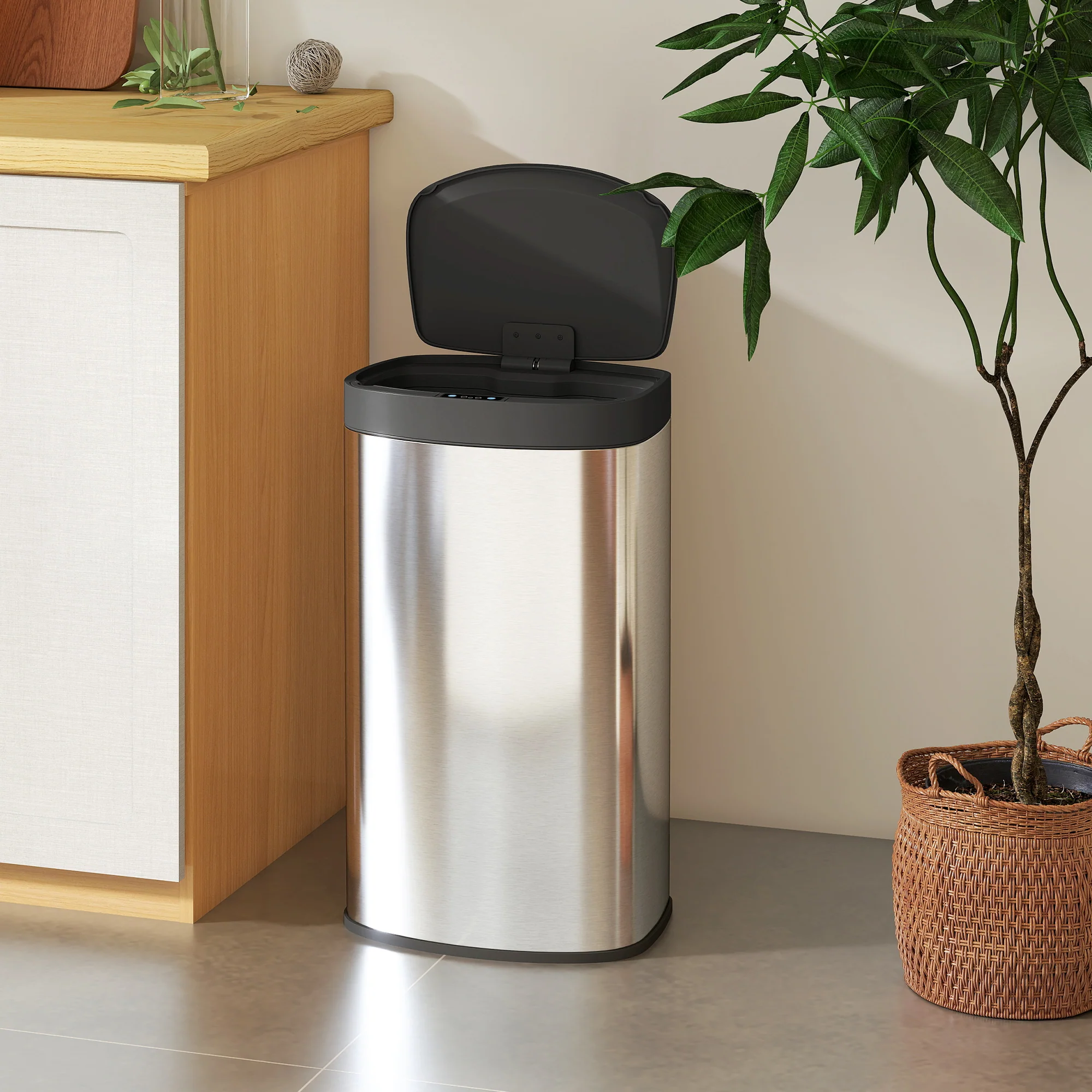 HOMCOM Automatic Kitchen Bin with Soft-Close Lid, 55L Sensor Wastebasket - Image 9