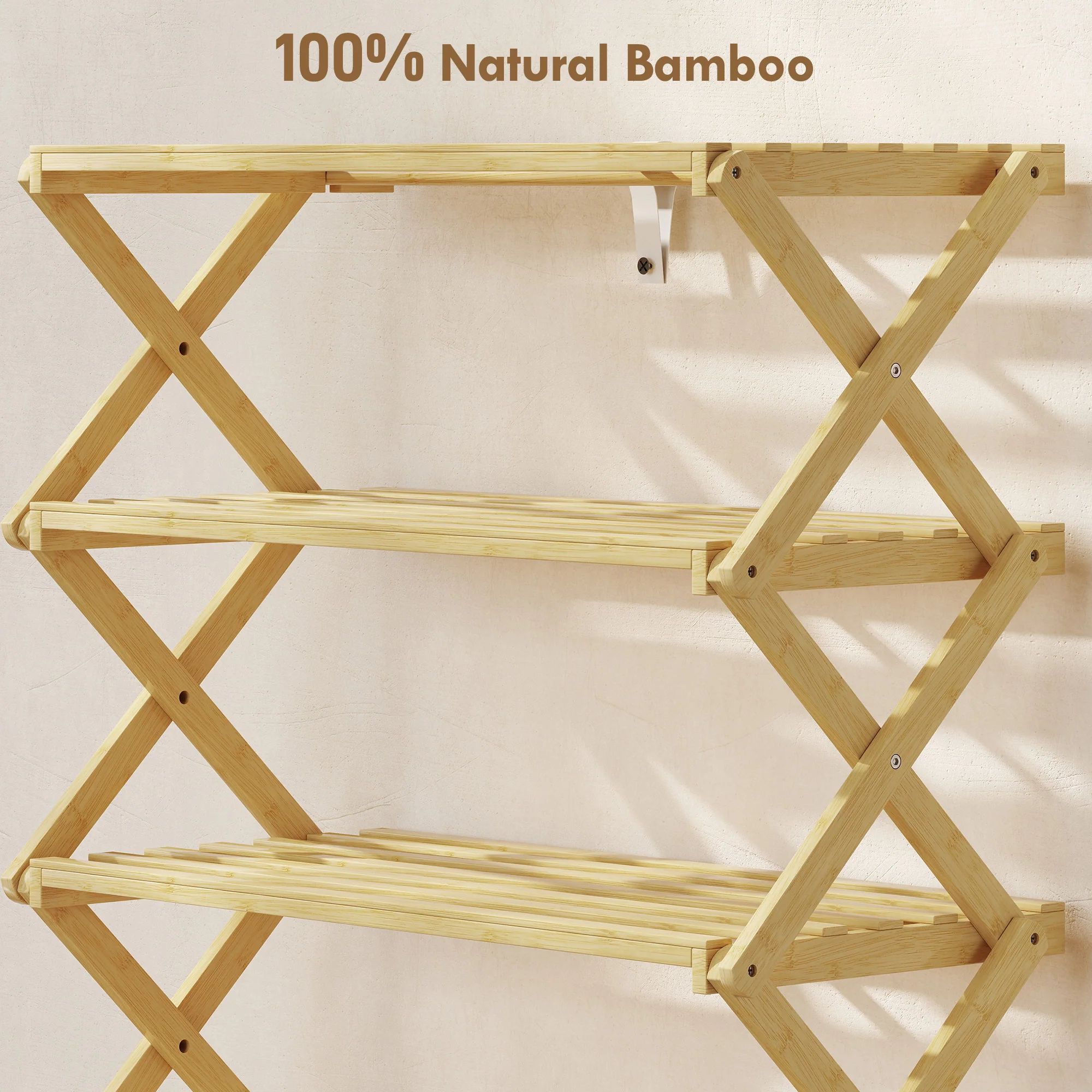 HOMCOM Bamboo Shoe Rack, Folding Shoe Shelf - Image 22