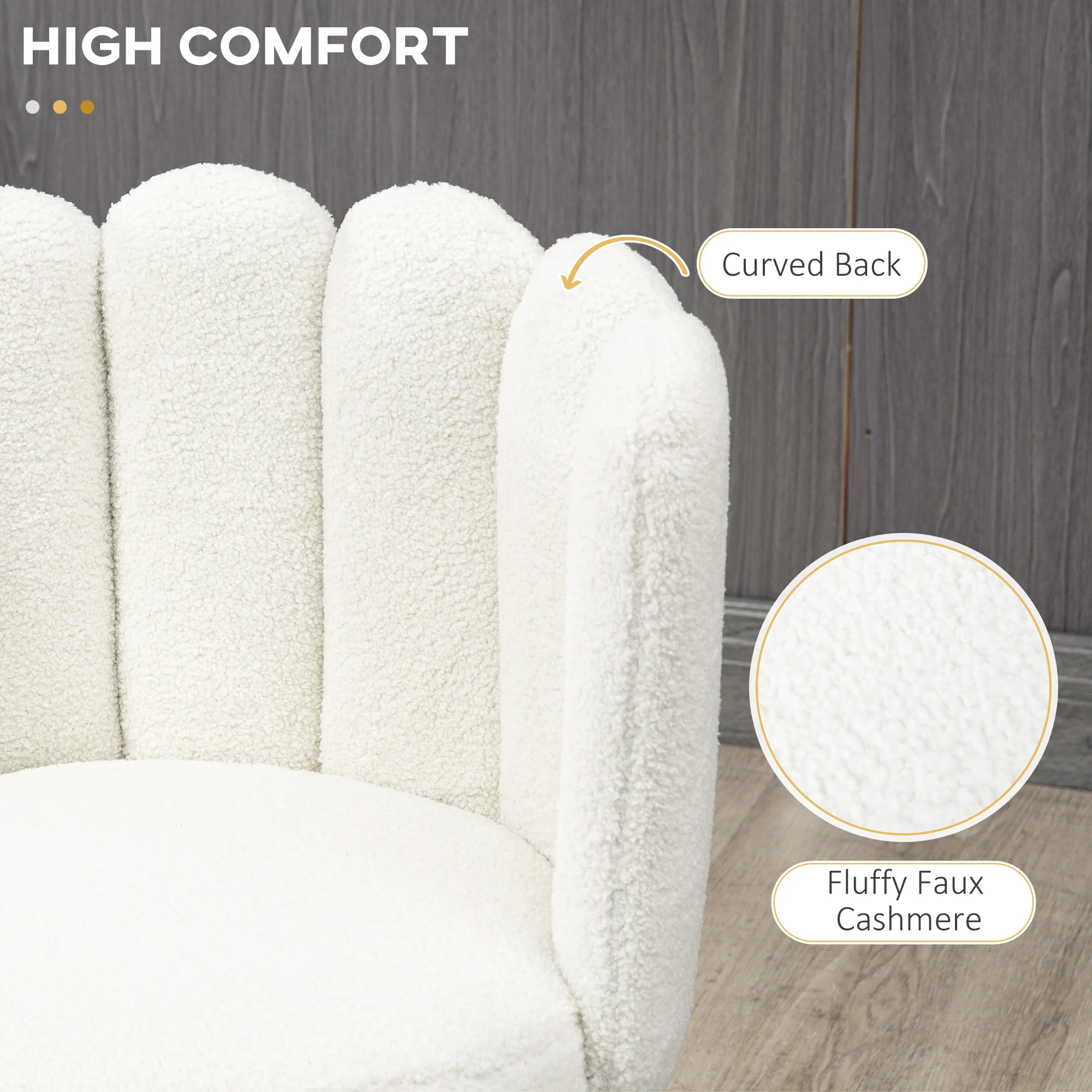 HOMCOM Bar Stools Set Of 2, Breakfast Barstools With Backs, Cream - Image 4
