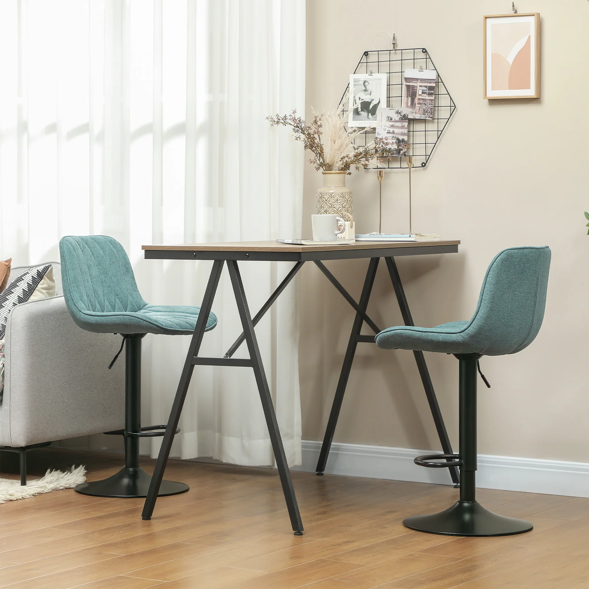 HOMCOM Bar Stools Set Of 2, Modern Armless Bar Chairs - Image 11