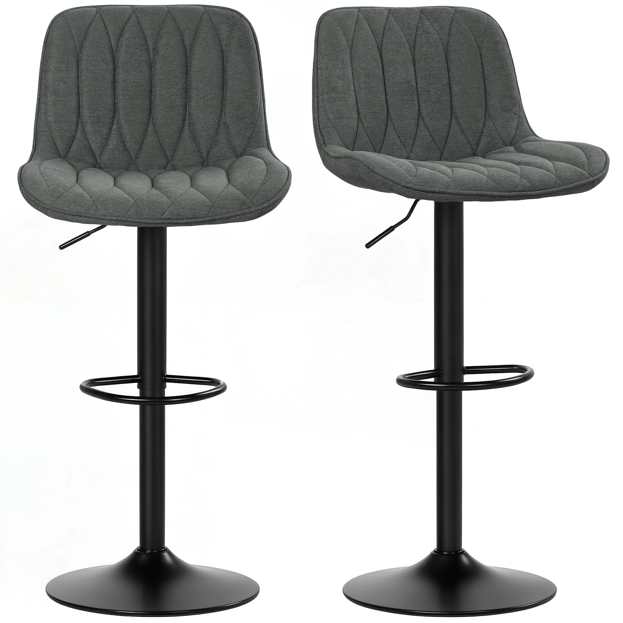 HOMCOM Bar Stools Set Of 2, Modern Armless Bar Chairs - Image 19
