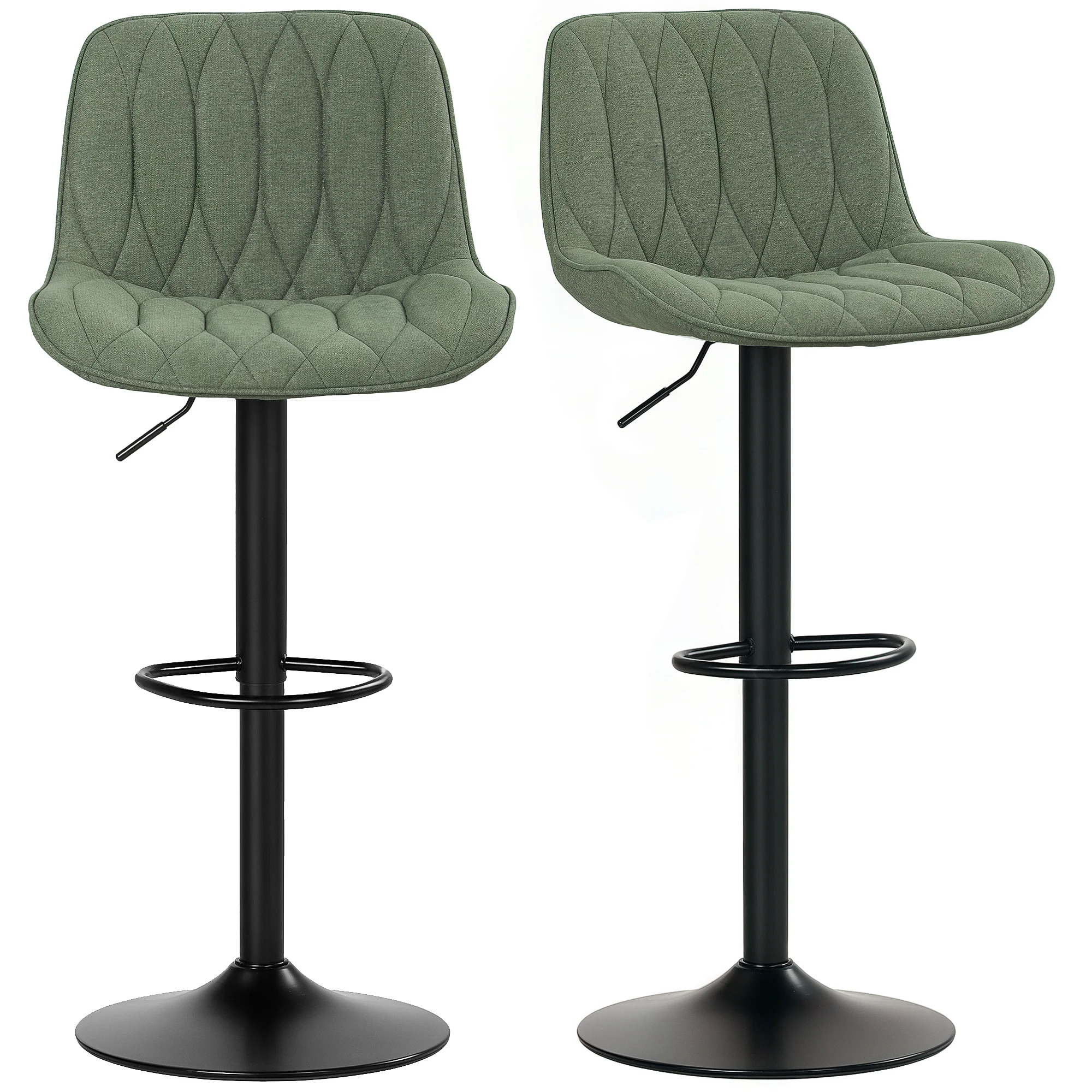 HOMCOM Bar Stools Set Of 2, Modern Armless Bar Chairs - Image 28
