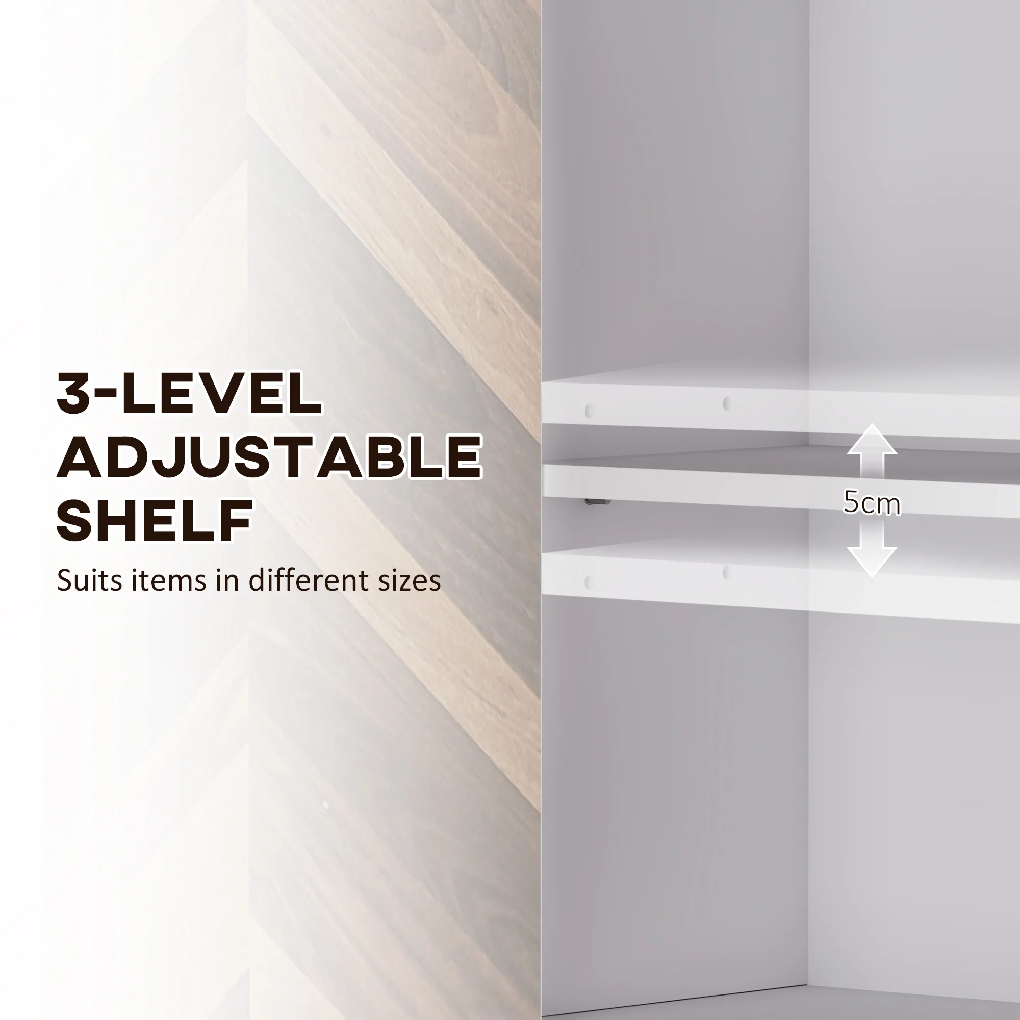 HOMCOM Bathroom Cabinet Wall Mounted Over The Toilet With 2 Doors, Walnut - Image 6