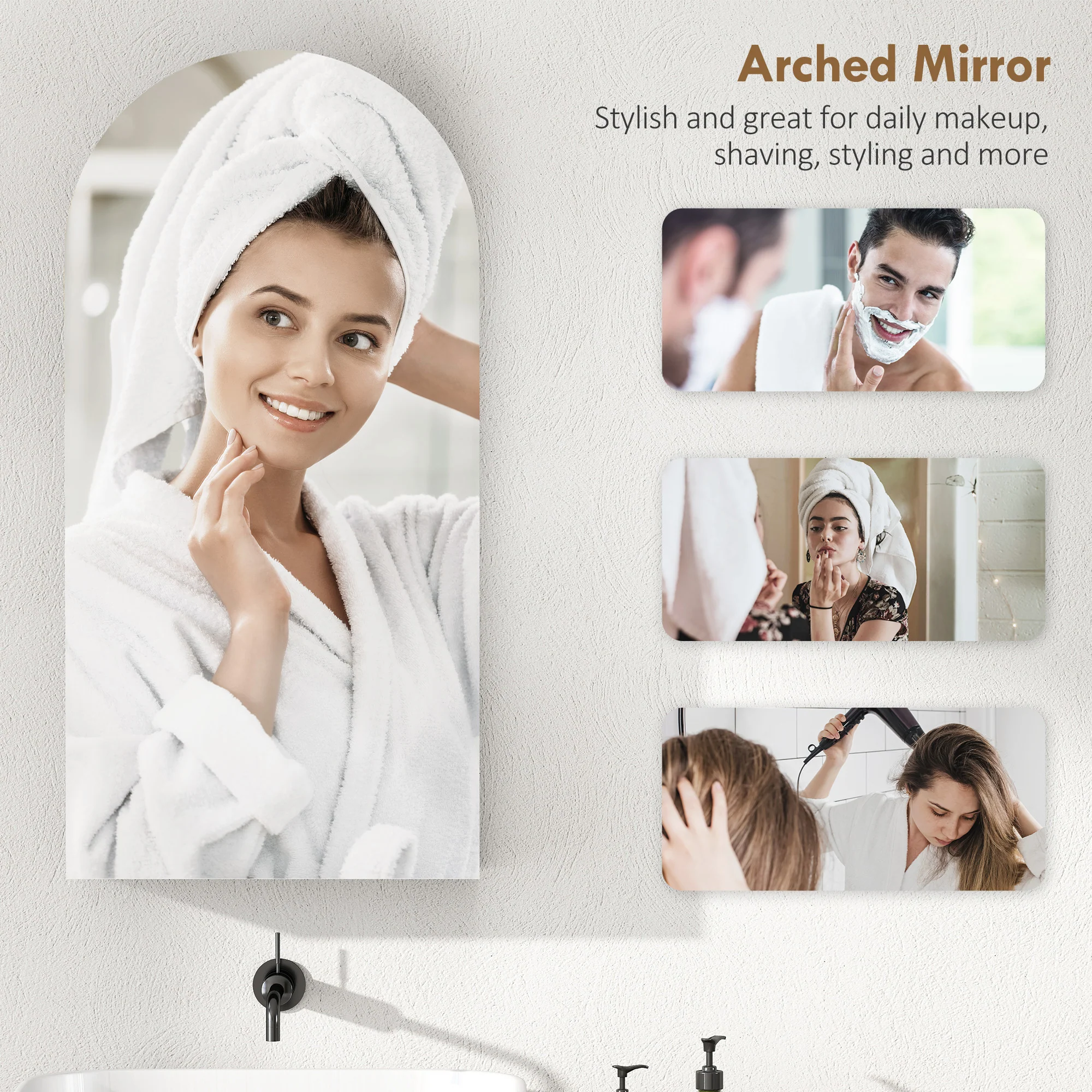 HOMCOM Bathroom Mirror Cabinet With Adjustable Glass Shelves - Image 3