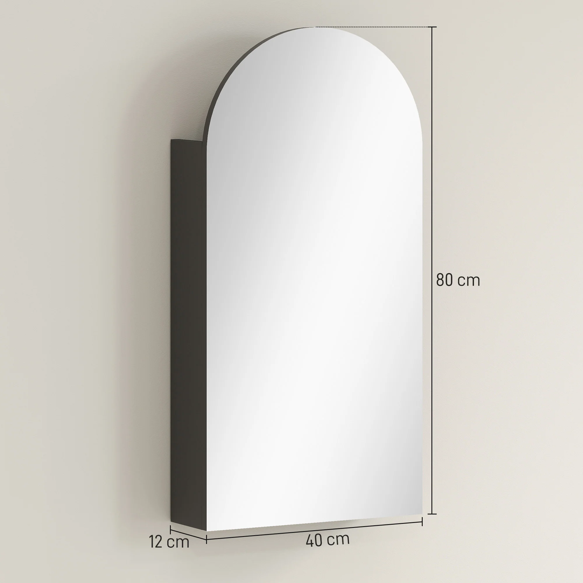 HOMCOM Bathroom Mirror Cabinet With Adjustable Glass Shelves - Image 5