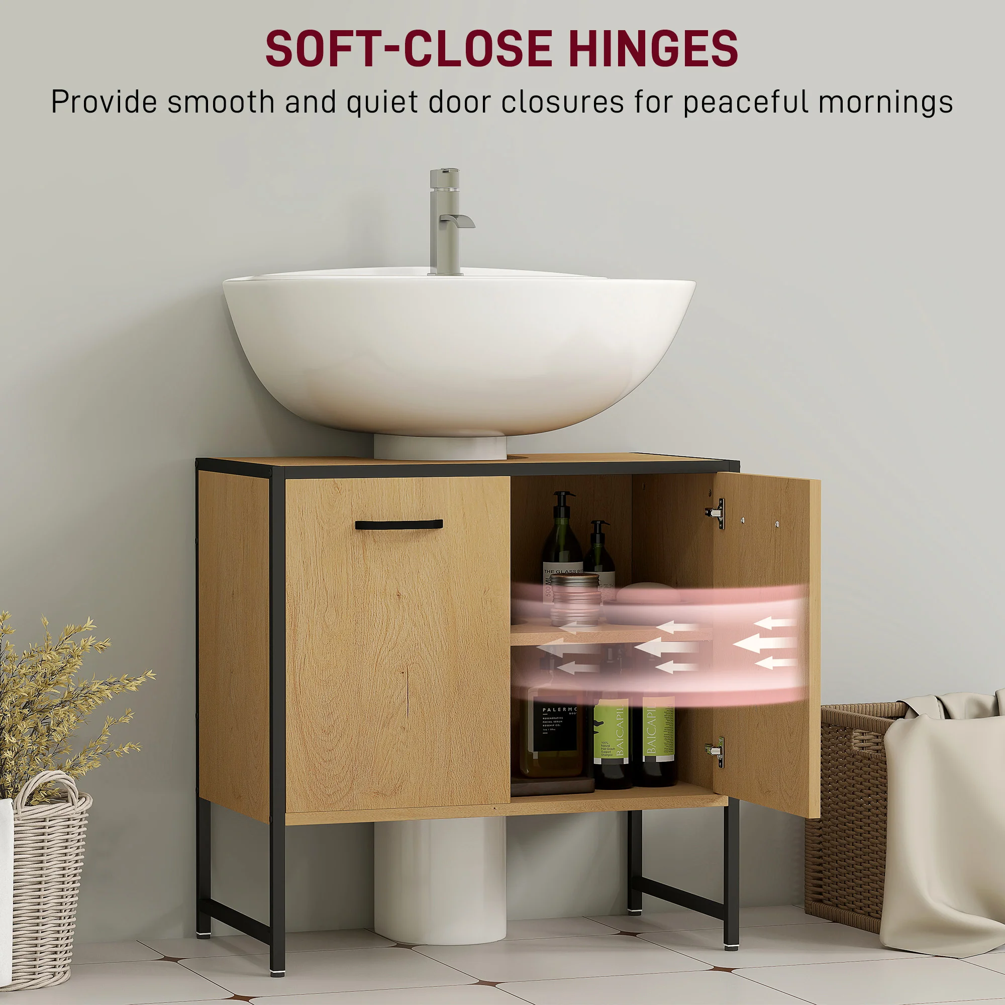 HOMCOM Bathroom Under Sink Cabinet for Basin without or with Pedestal - Image 13