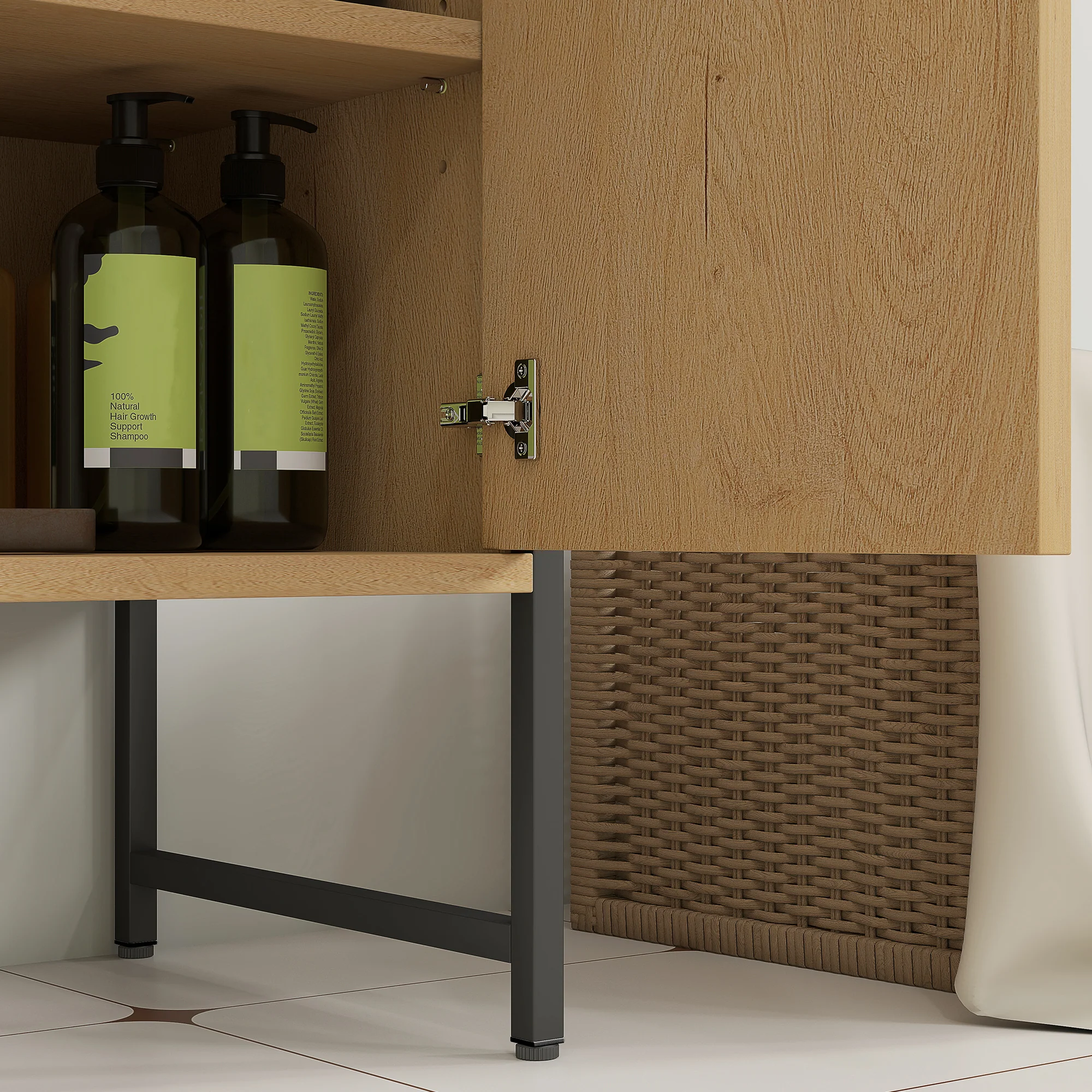 HOMCOM Bathroom Under Sink Cabinet for Basin without or with Pedestal - Image 18