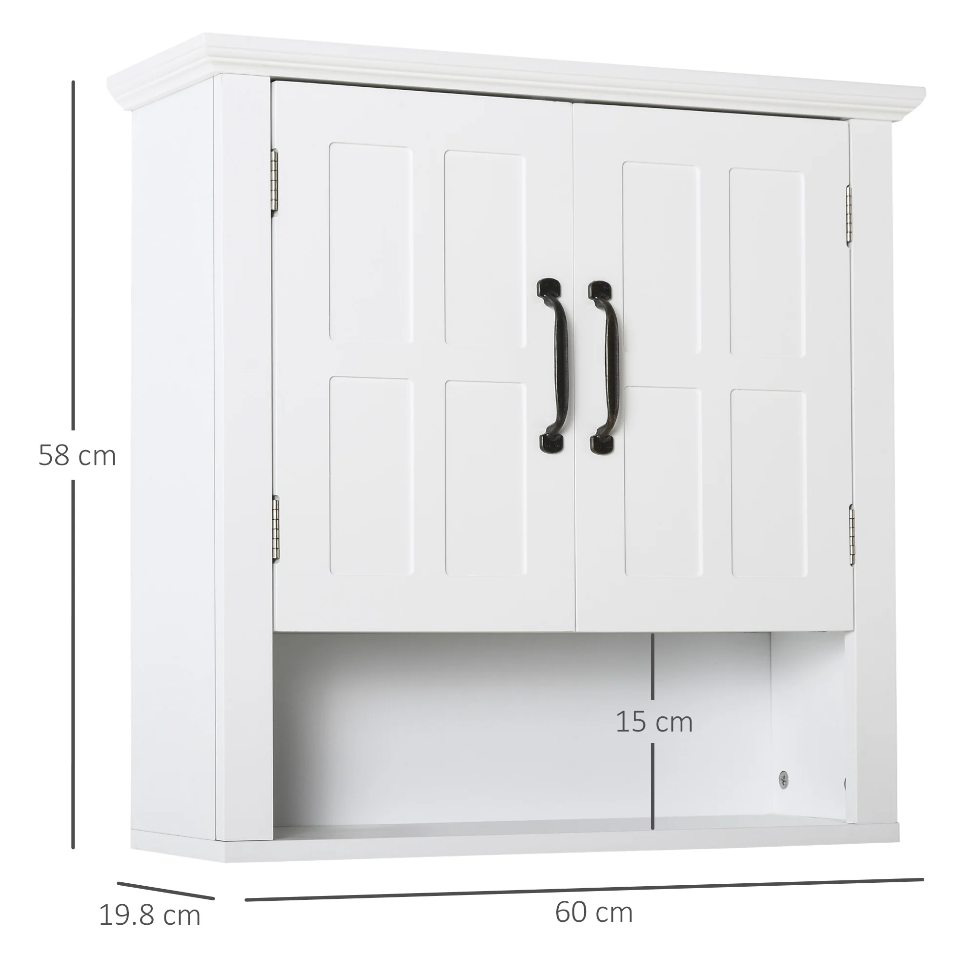 HOMCOM Bathroom Wall Cabinet, Medicine Cabinet w/ Adjustable Shelf, White - Image 5