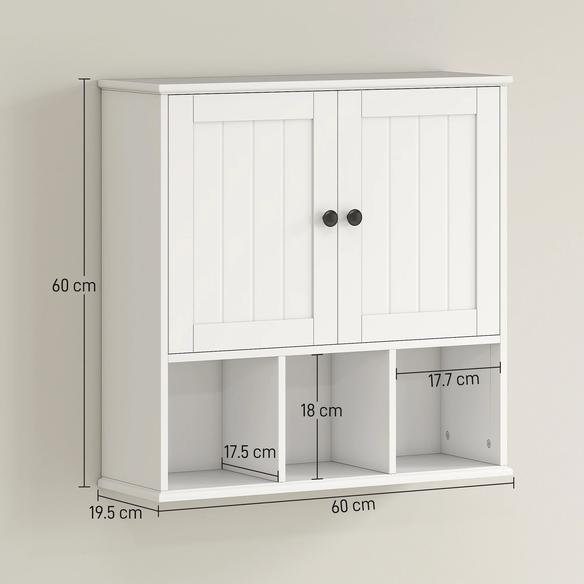 HOMCOM Bathroom Wall Cabinet, Medicine Cabinet with Open Compartments, Shelf - Image 5