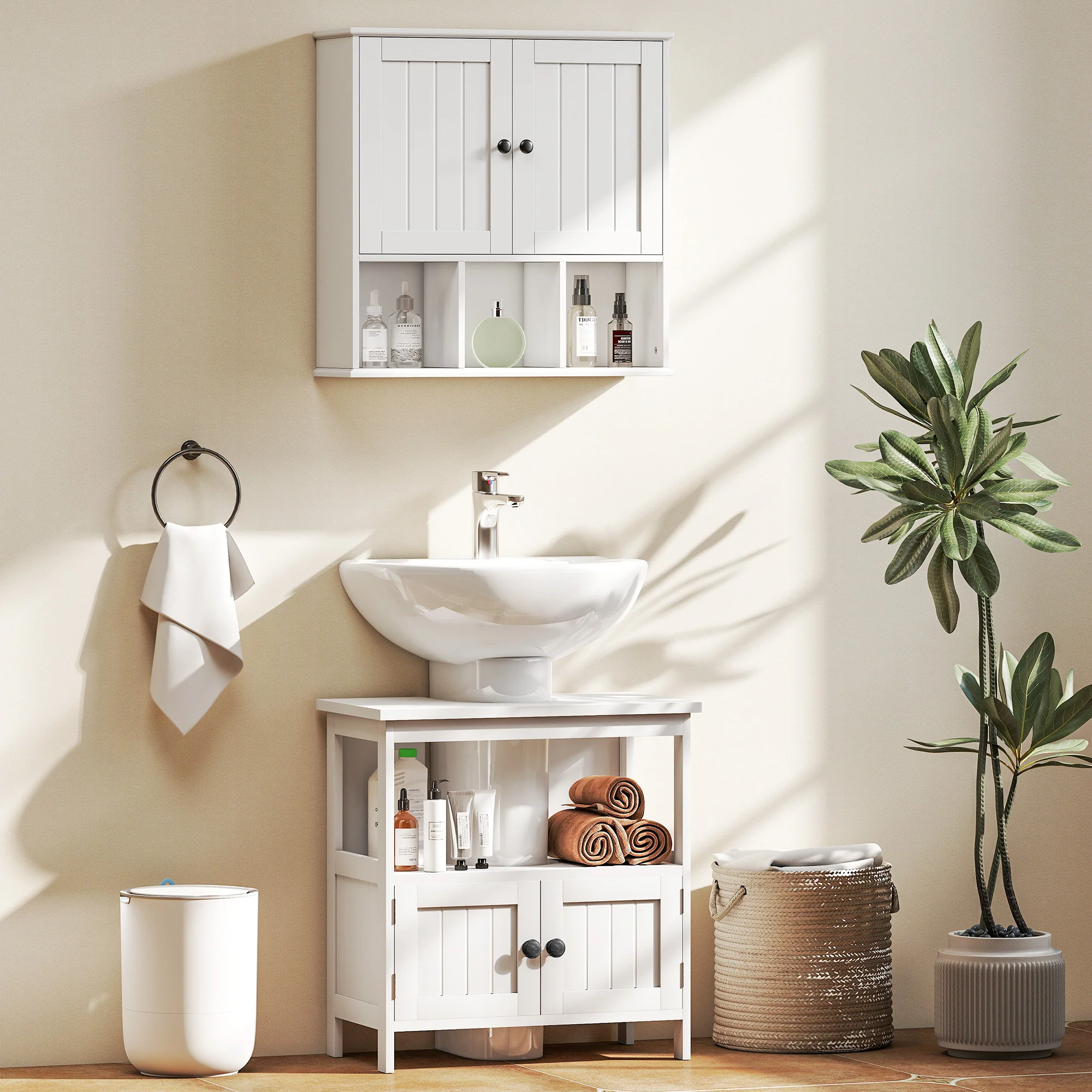 HOMCOM Bathroom Wall Cabinet, Medicine Cabinet with Open Compartments, Shelf - Image 8