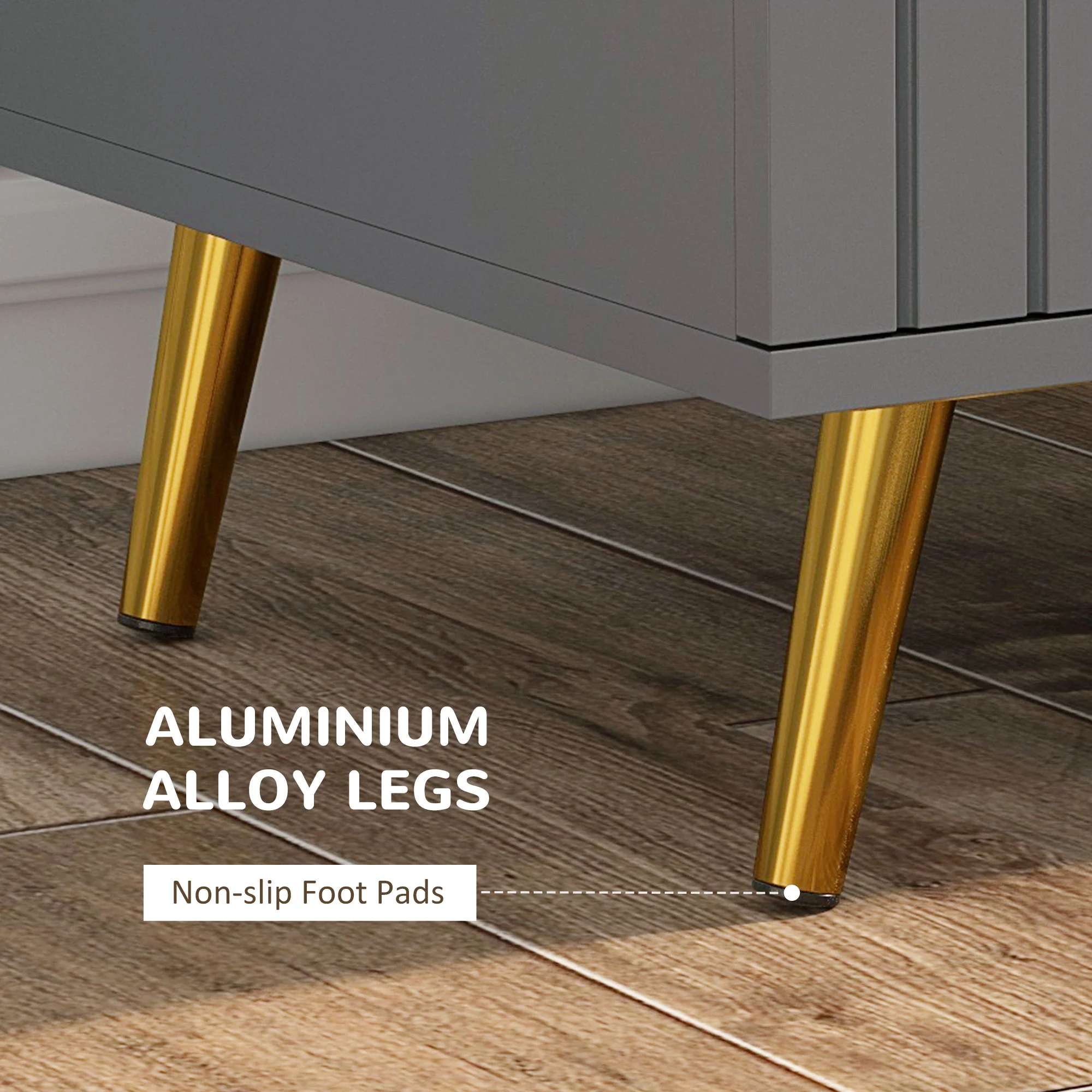HOMCOM Bedroom Chest Of Drawers, 3-Drawer Dresser With Aluminium Legs - Image 4