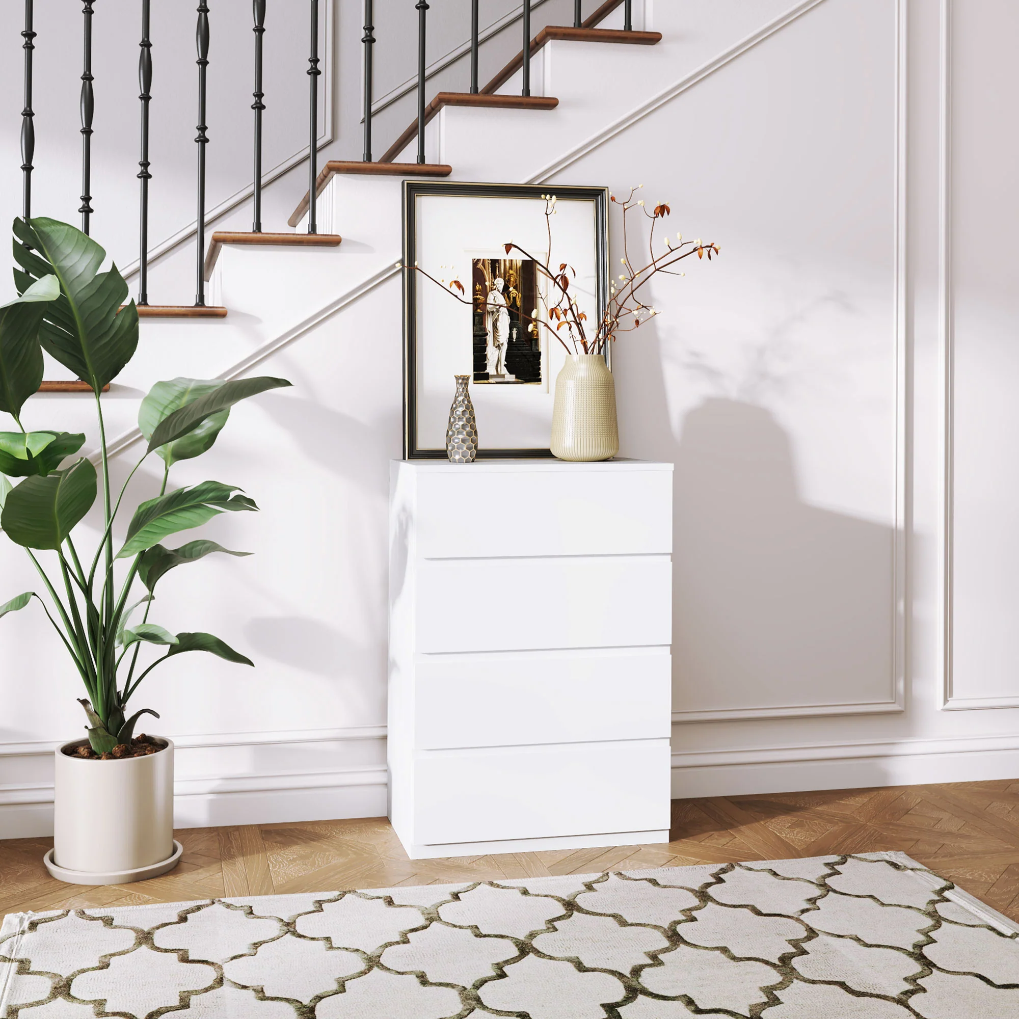 HOMCOM Bedroom Chest of Drawers, 4 Drawers Dresser, Drawer Unit - Image 11