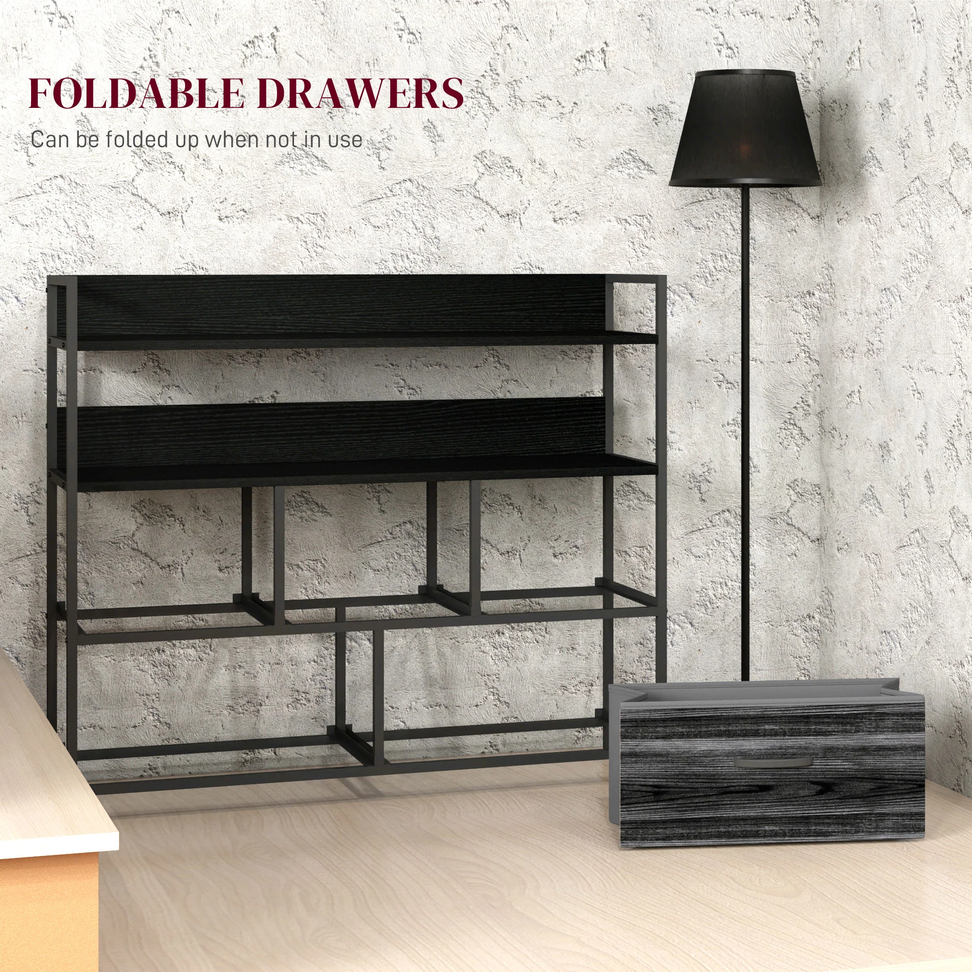 HOMCOM Bedroom Chest of Drawers 5 Drawer Dresser w/ Shelves - Image 6