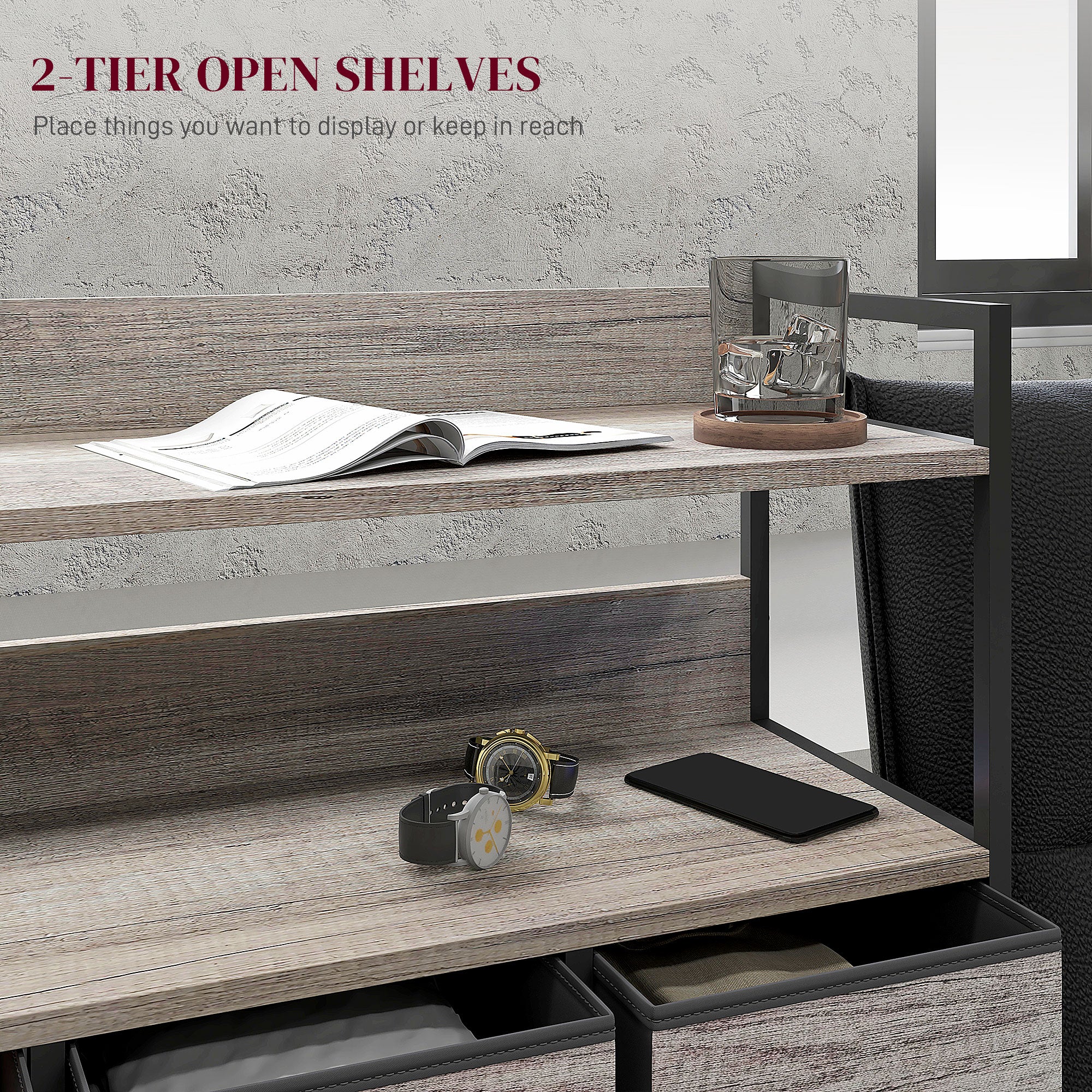 HOMCOM Bedroom Chest of Drawers 7 Drawer Dresser w/ Shelves - Image 13