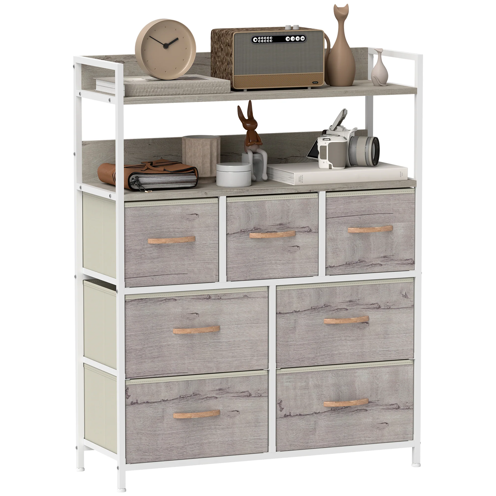 HOMCOM Bedroom Chest of Drawers 7 Drawer Dresser w/ Shelves - Image 19