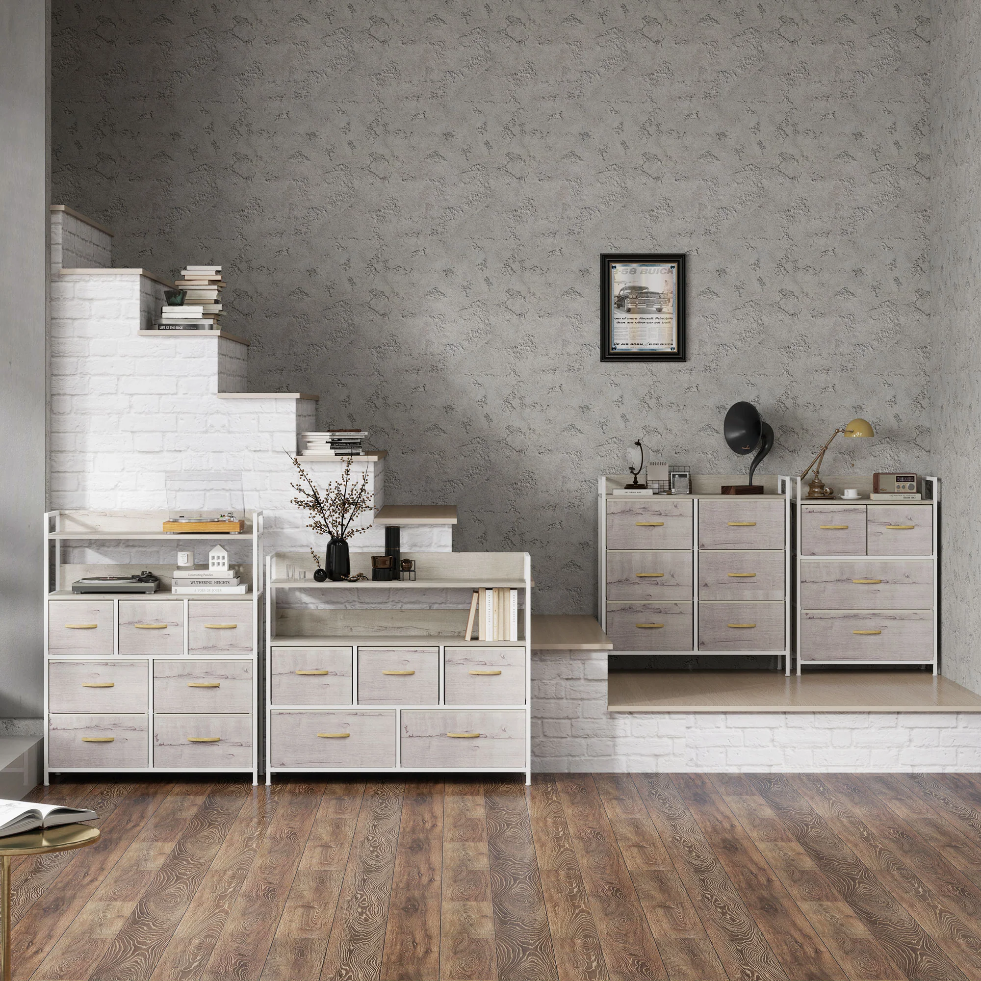 HOMCOM Bedroom Chest of Drawers 7 Drawer Dresser w/ Shelves - Image 27