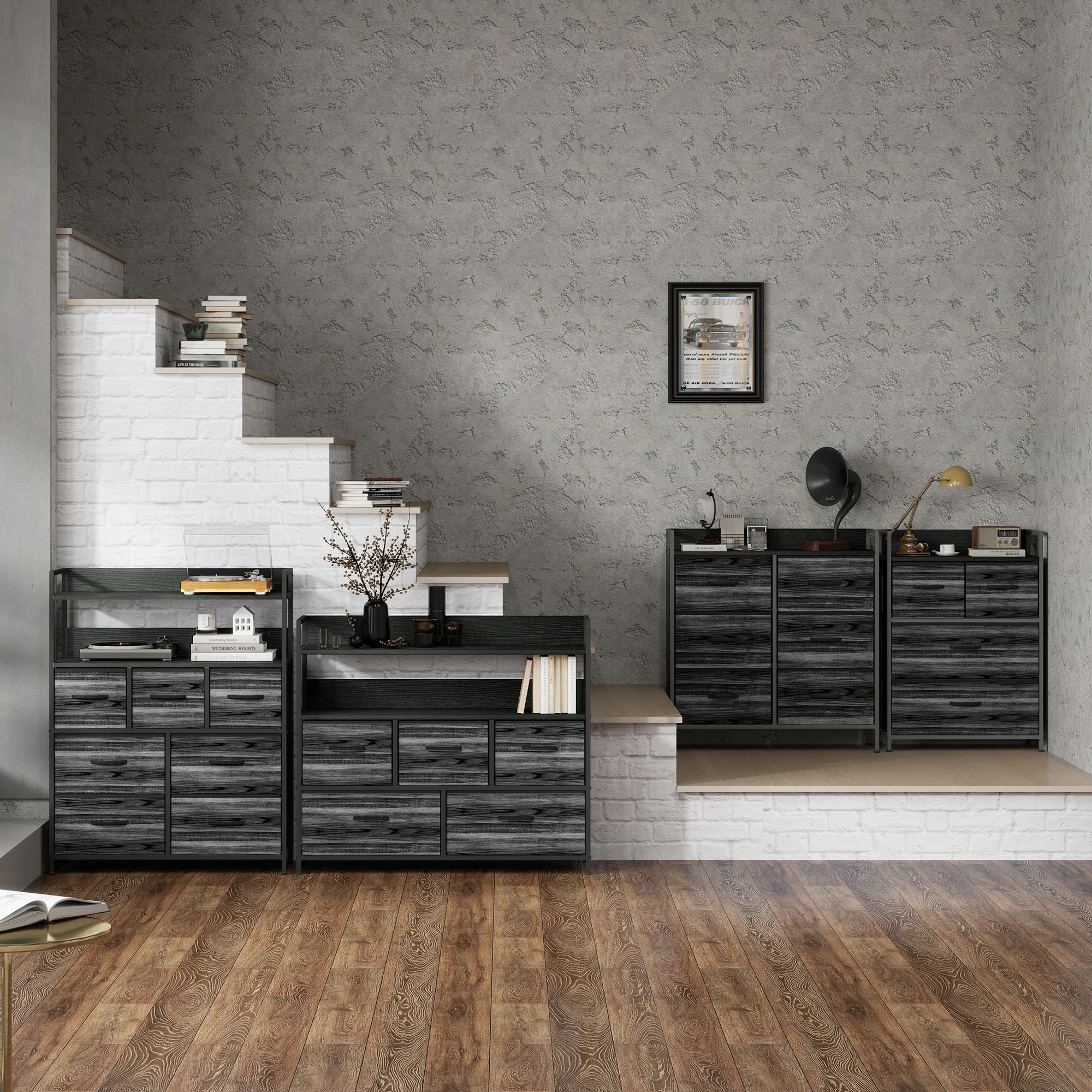 HOMCOM Bedroom Chest of Drawers 7 Drawer Dresser w/ Shelves - Image 9