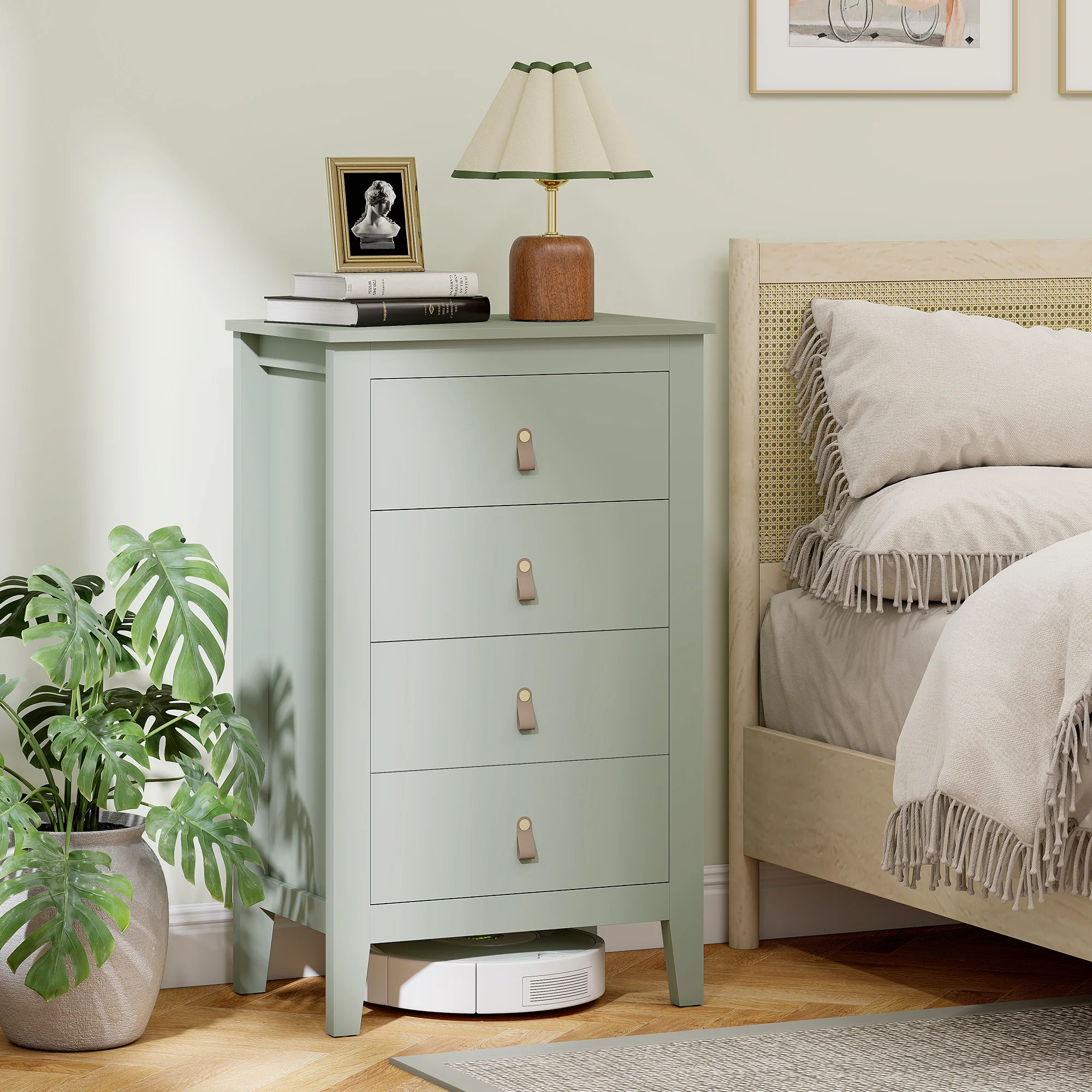 HOMCOM Bedroom Chest Of Drawers, Modern 4 Drawer Dresser - Image 2