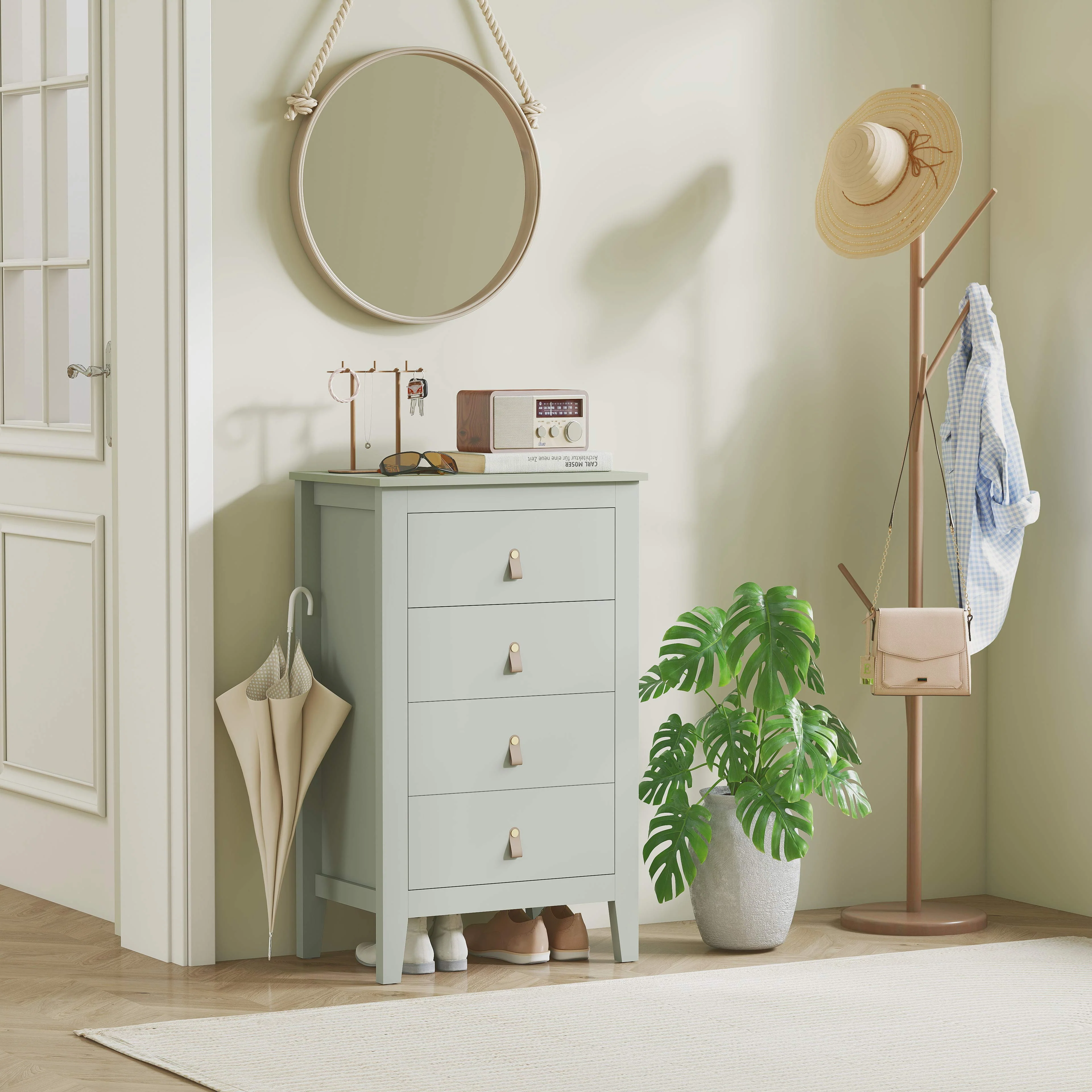 HOMCOM Bedroom Chest Of Drawers, Modern 4 Drawer Dresser - Image 9
