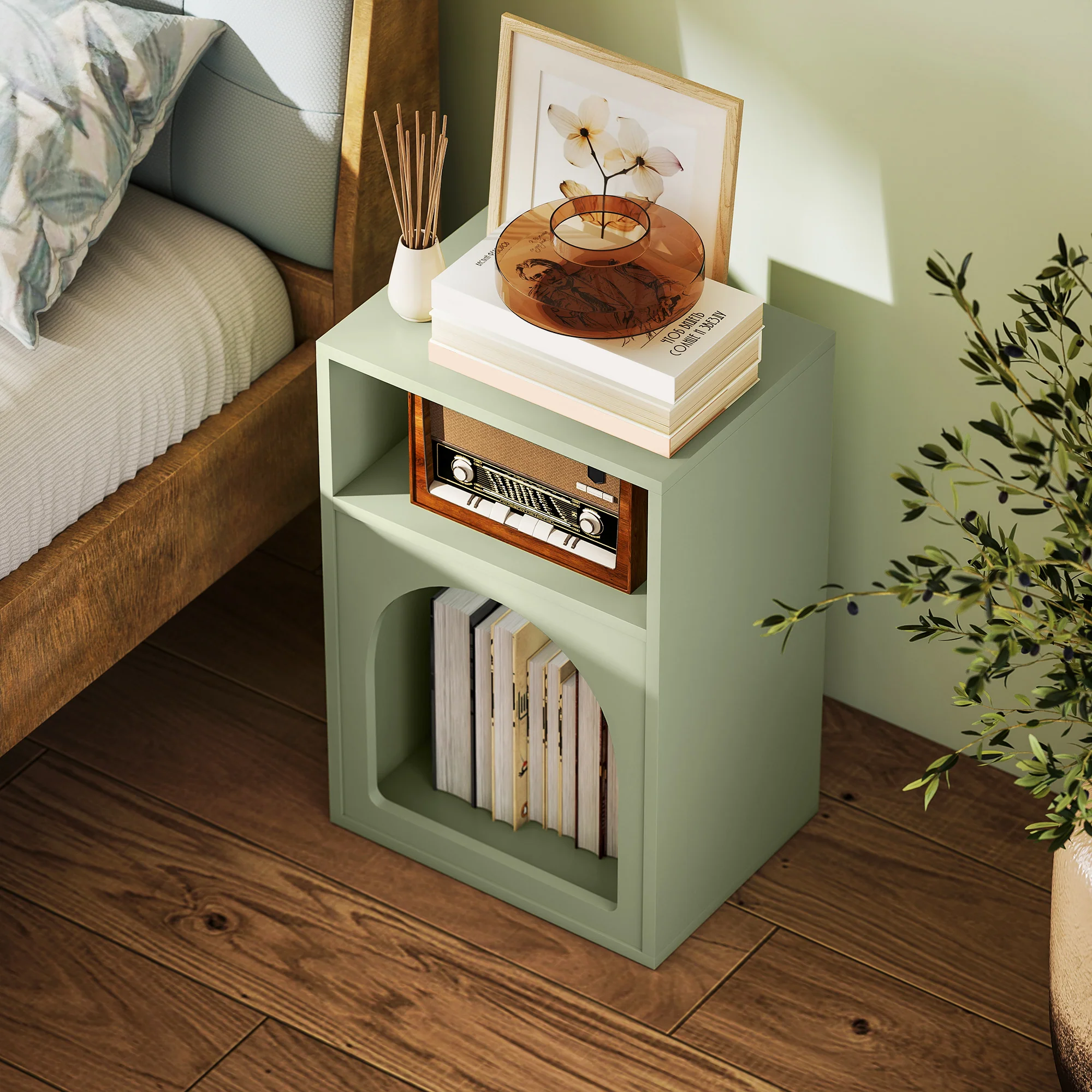 HOMCOM Bedside Table, Modern Bedside Cabinet For Bedroom - Image 6