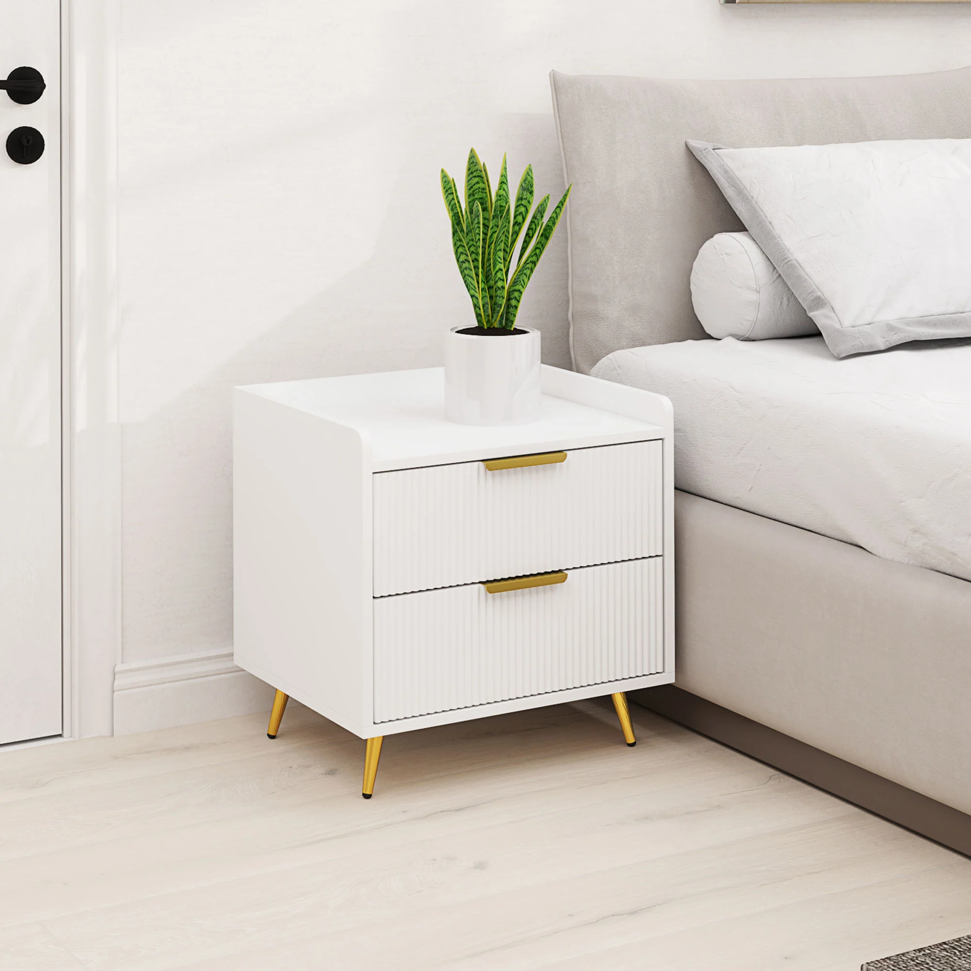 HOMCOM Bedside Table with 2 Drawers for Bedroom, Living Room - Image 11