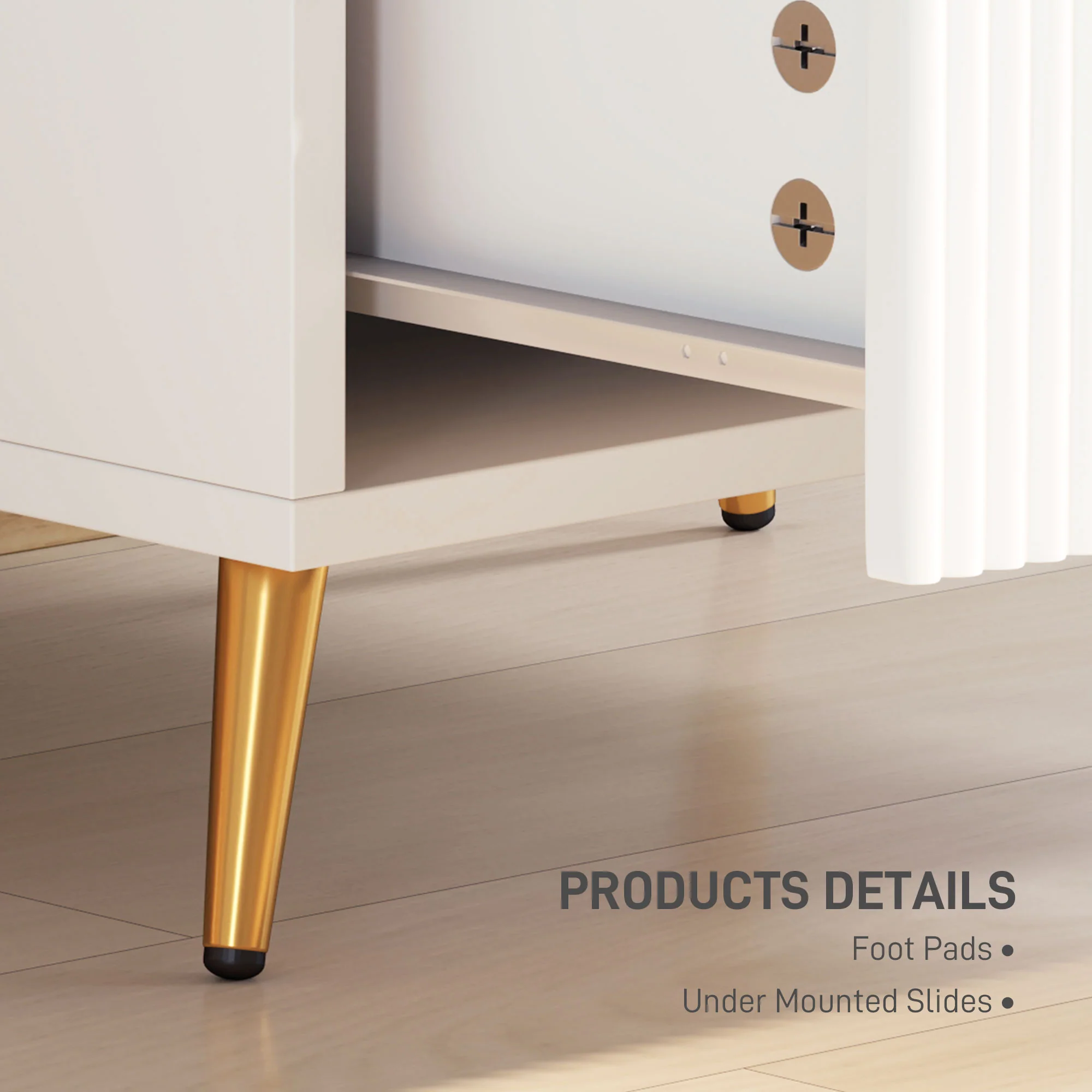 HOMCOM Bedside Table with 2 Drawers for Bedroom, Living Room - Image 15