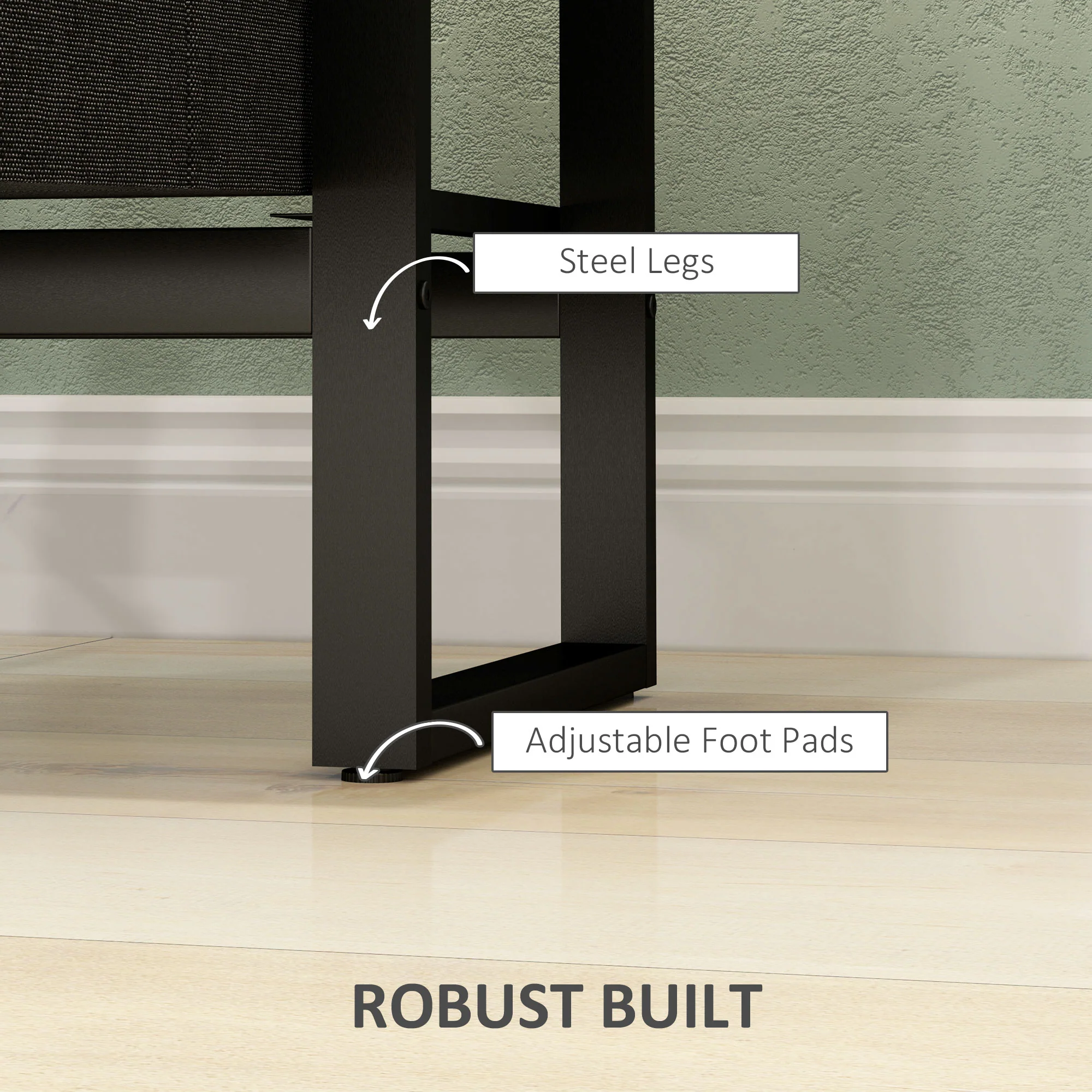 HOMCOM Bedside Table With 2 Rattan Drawers And Steel Legs, Rustic Brown - Image 7