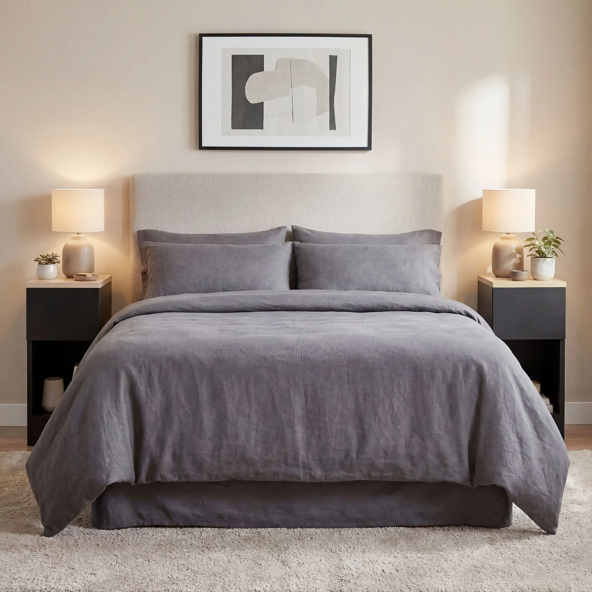 HOMCOM Bedside Tables Set of 2, Nightstands for Bedroom, Living Room, Black - Image 7