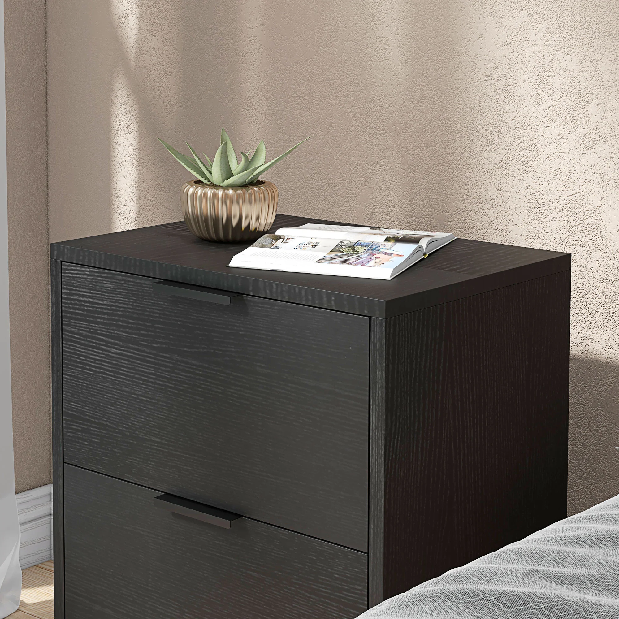 HOMCOM Bedside Tables Set Of 2 With 2 Drawers For Bedroom, Living Room - Image 17