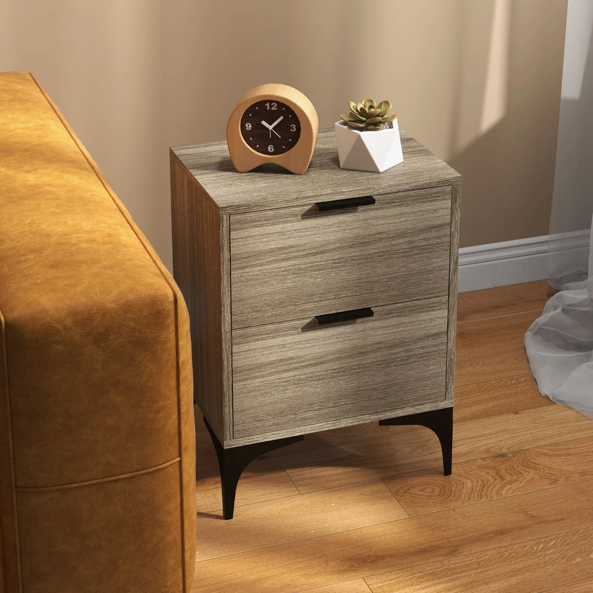 HOMCOM Bedside Tables Set Of 2 With 2 Drawers For Bedroom, Living Room - Image 7