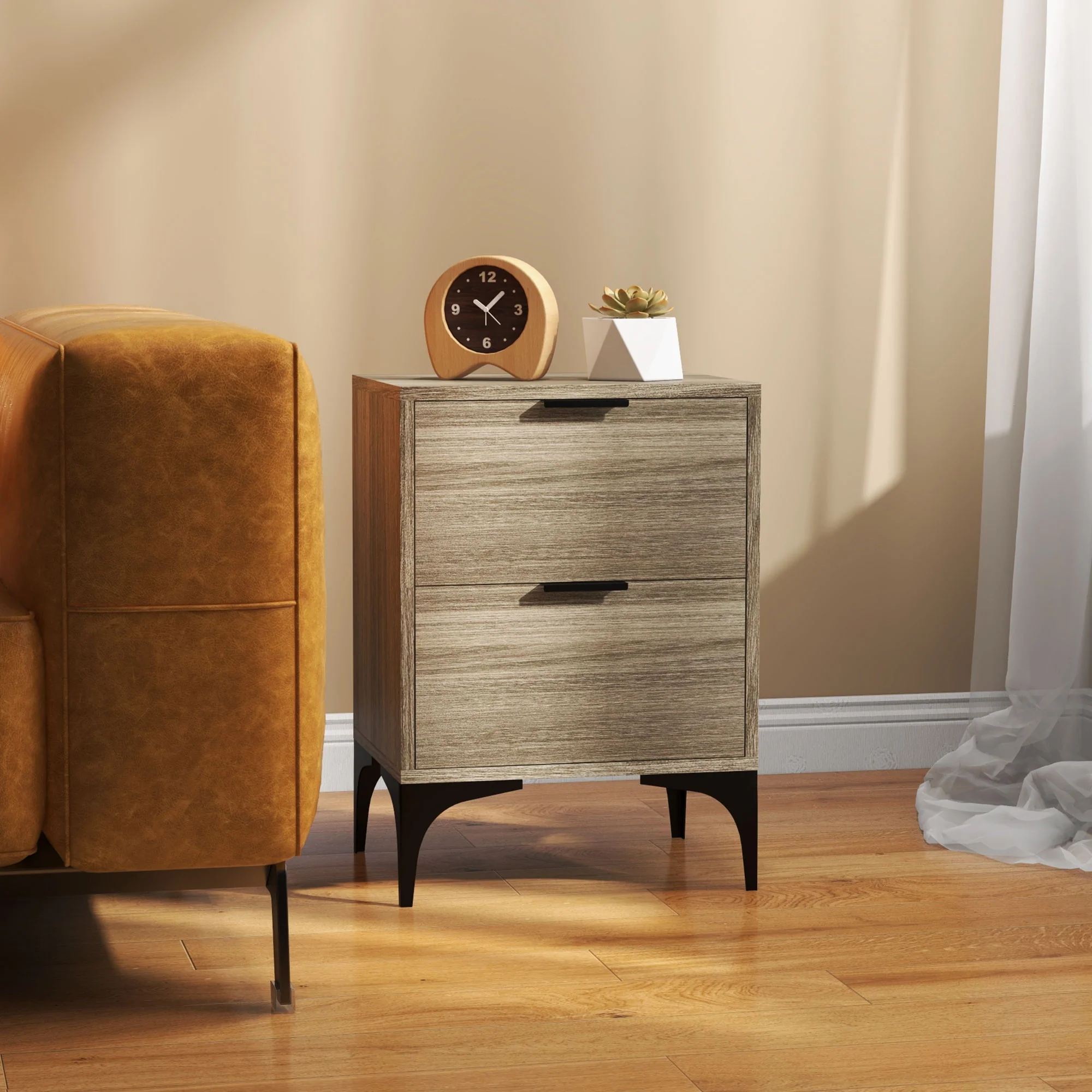 HOMCOM Bedside Tables Set Of 2 With 2 Drawers For Bedroom, Living Room - Image 9