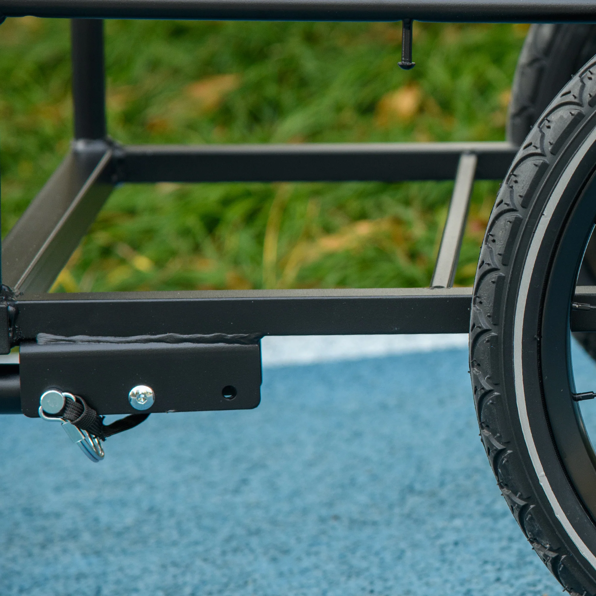 HOMCOM Bicycle Trailer with 65L Foldable Storage Box and Pneumatic Tyres, Blue - Image 17