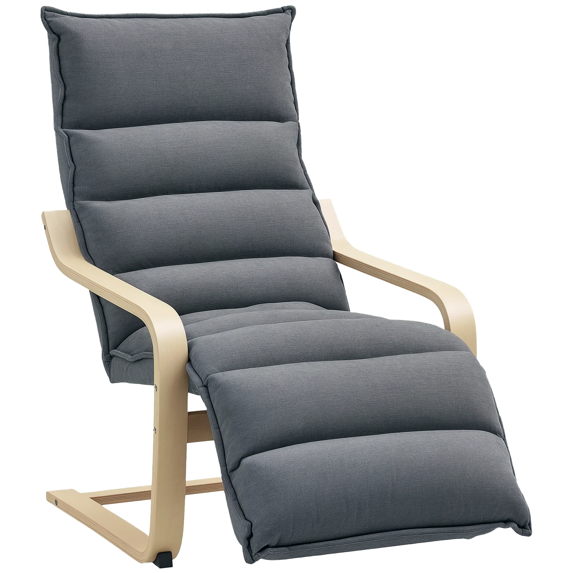 HOMCOM Birch Wood Lounge Chair For Living Room, Bedroom - Image 19