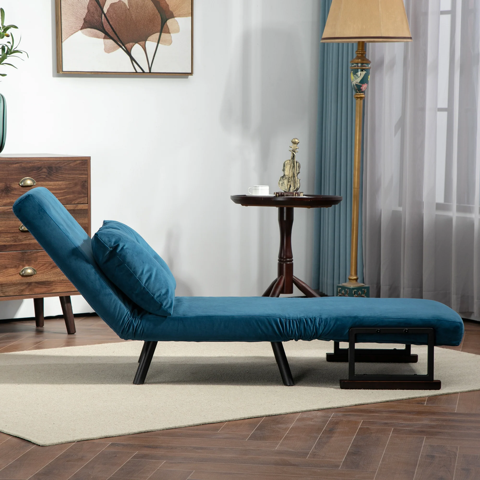 HOMCOM Click Clack Single Chair Bed Settee For Living Room, Guest Room - Image 7