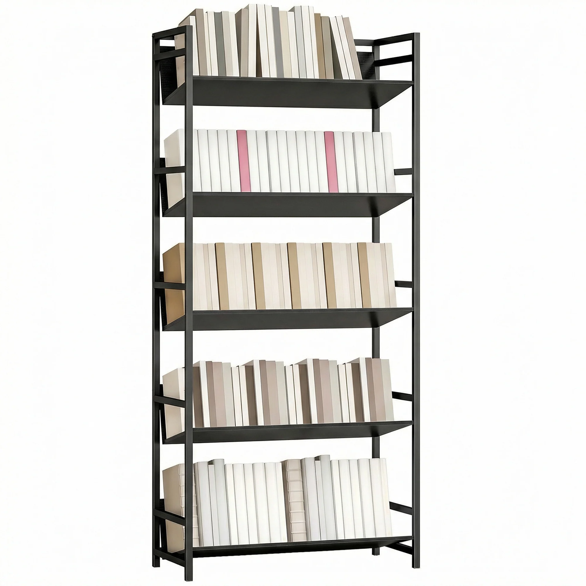 HOMCOM Bookshelf Anti-Slip Design 5-Tier Black