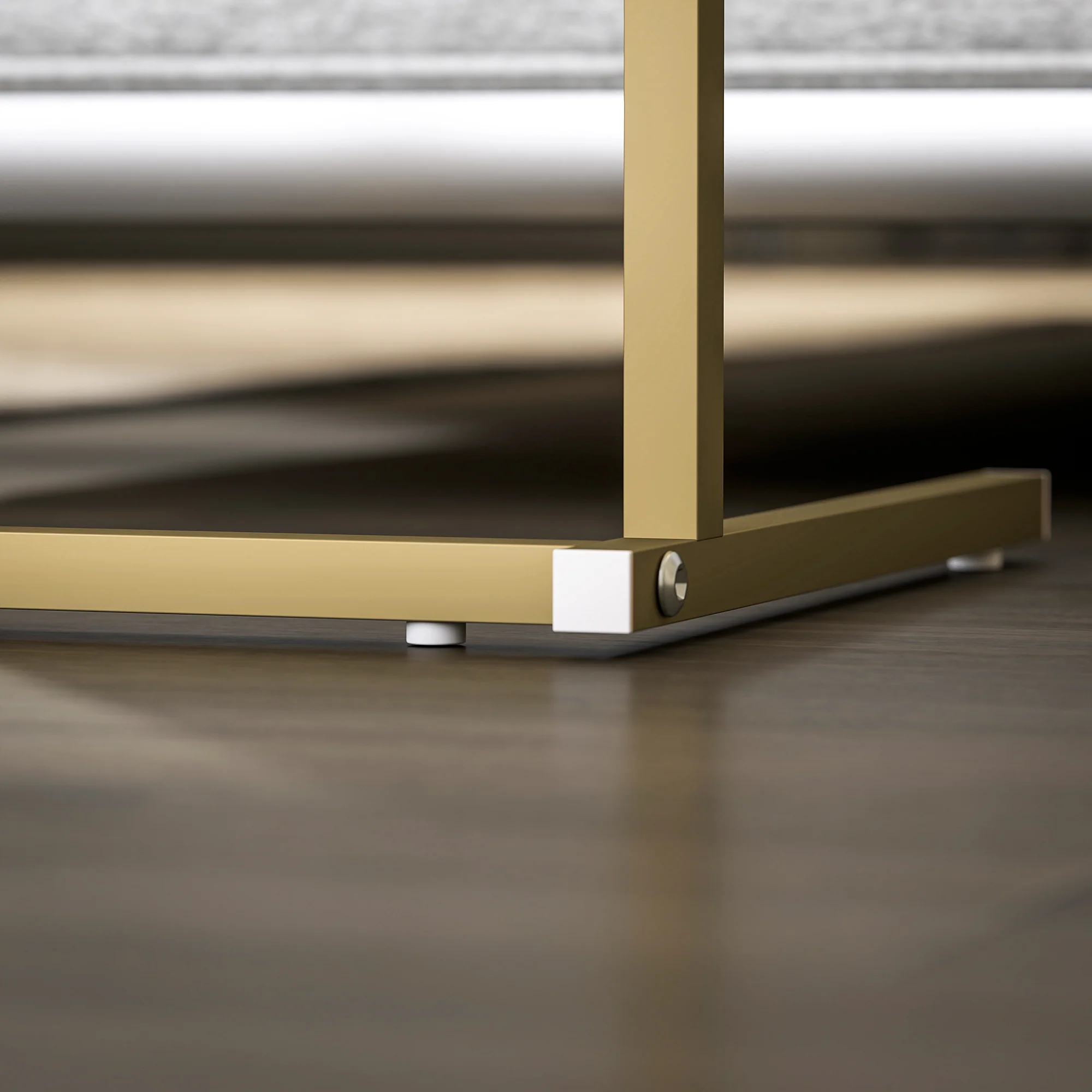 HOMCOM C-Shaped Side Table with Charging Station, Modern Bedside Table - Image 9