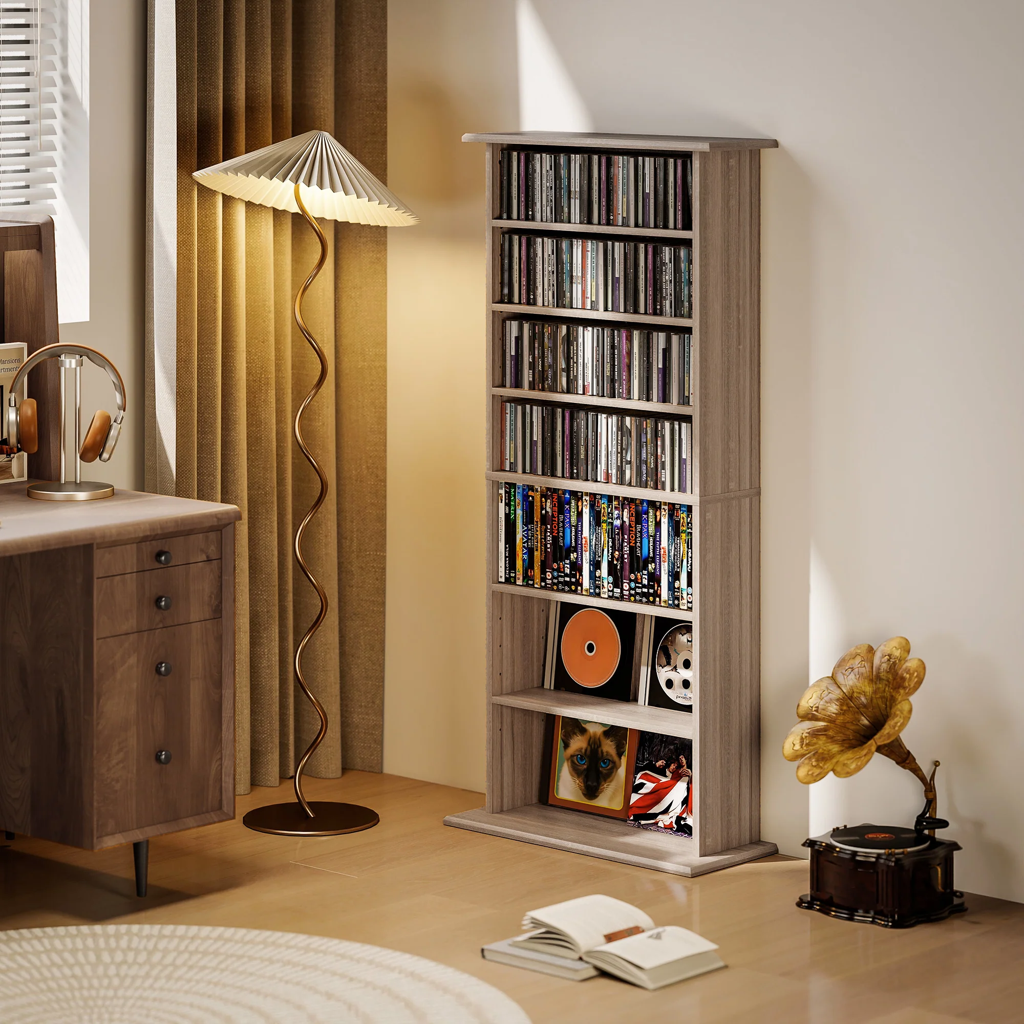 HOMCOM CD Storage Unit DVD Tower Blu-ray Storage Shelf for Living Room - Image 8