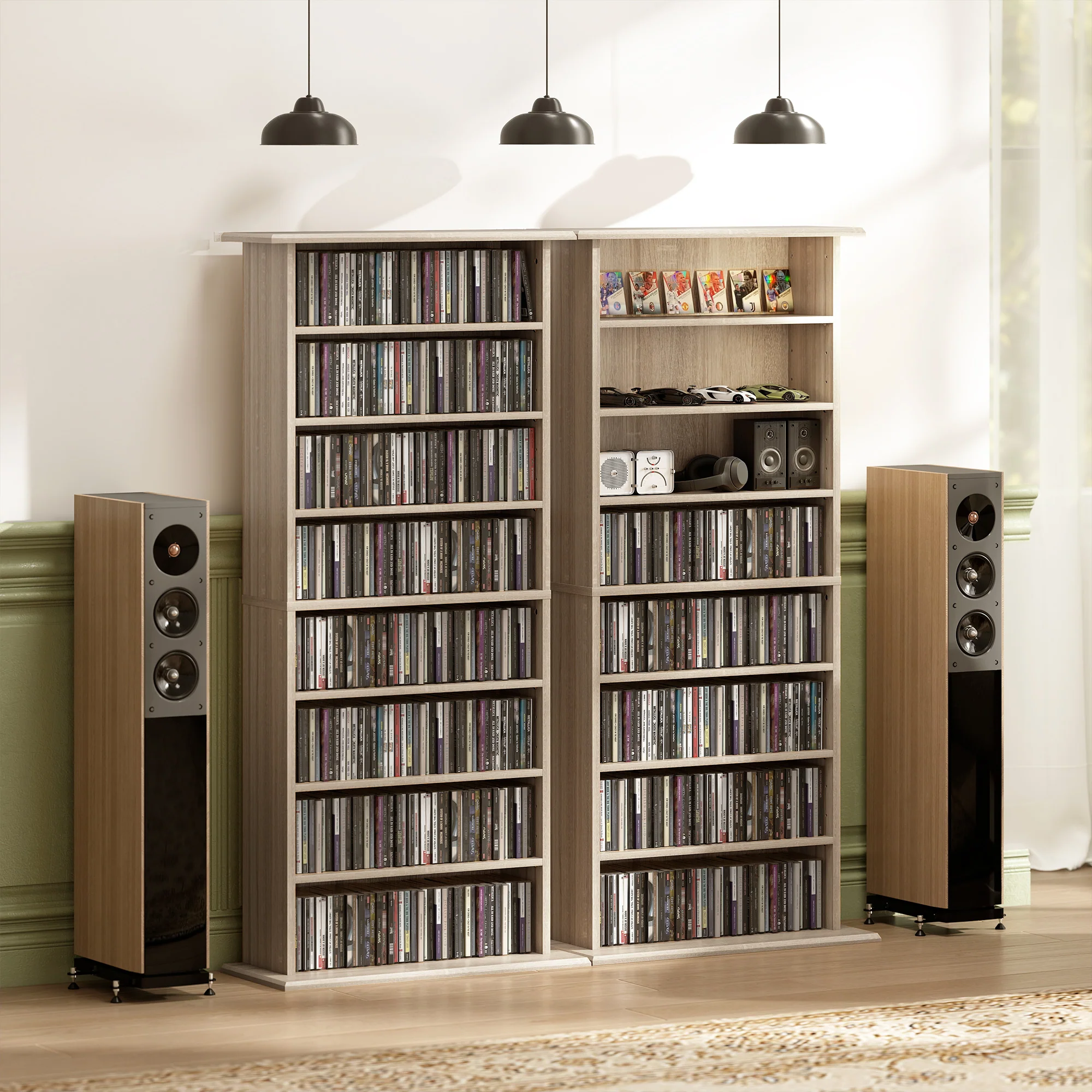 HOMCOM CD Storage Unit DVD Tower Blu-ray Storage Shelf for Living Room - Image 9
