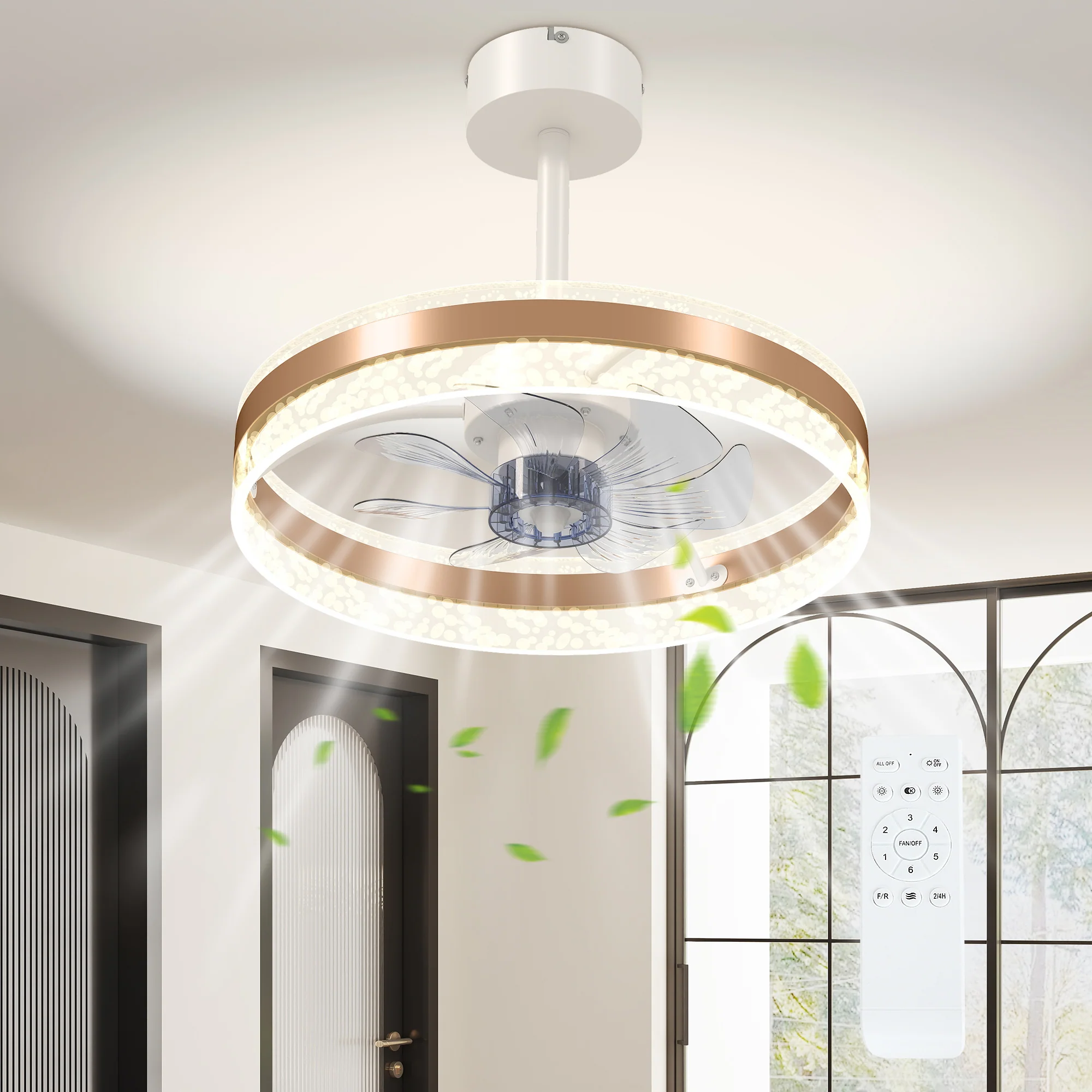 HOMCOM Ceiling Fan Light With 3 Colour, Timer, Reversible, Remote - Image 10