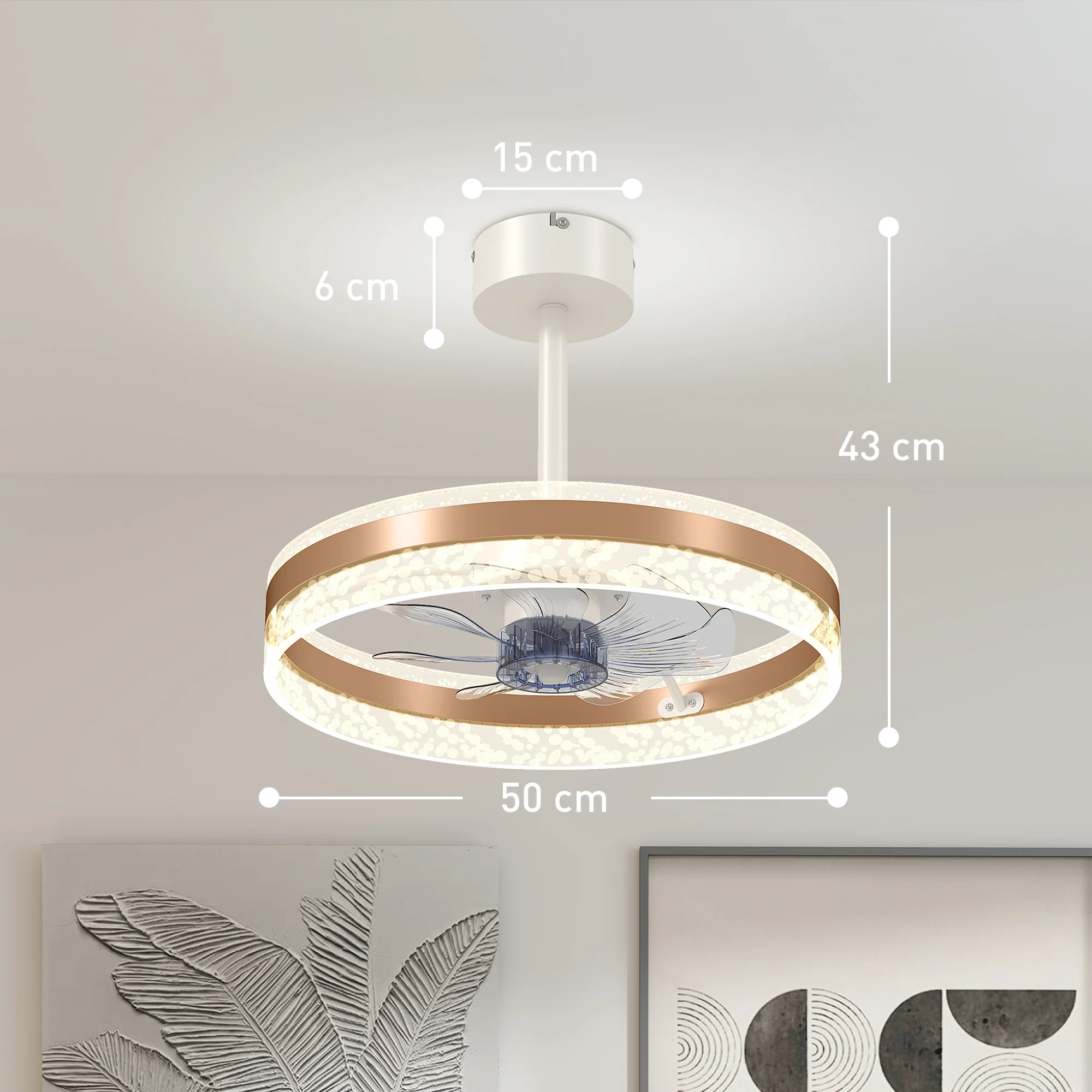 HOMCOM Ceiling Fan Light With 3 Colour, Timer, Reversible, Remote - Image 14