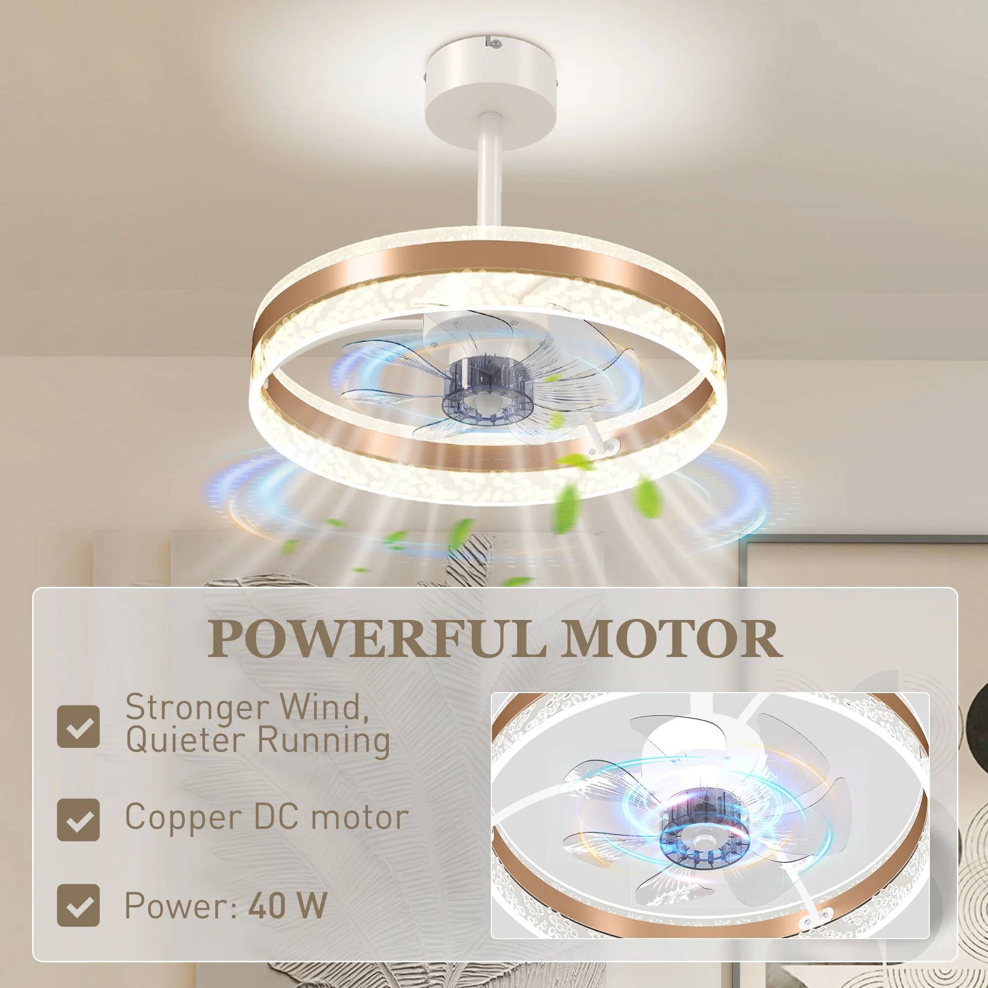 HOMCOM Ceiling Fan Light With 3 Colour, Timer, Reversible, Remote - Image 15