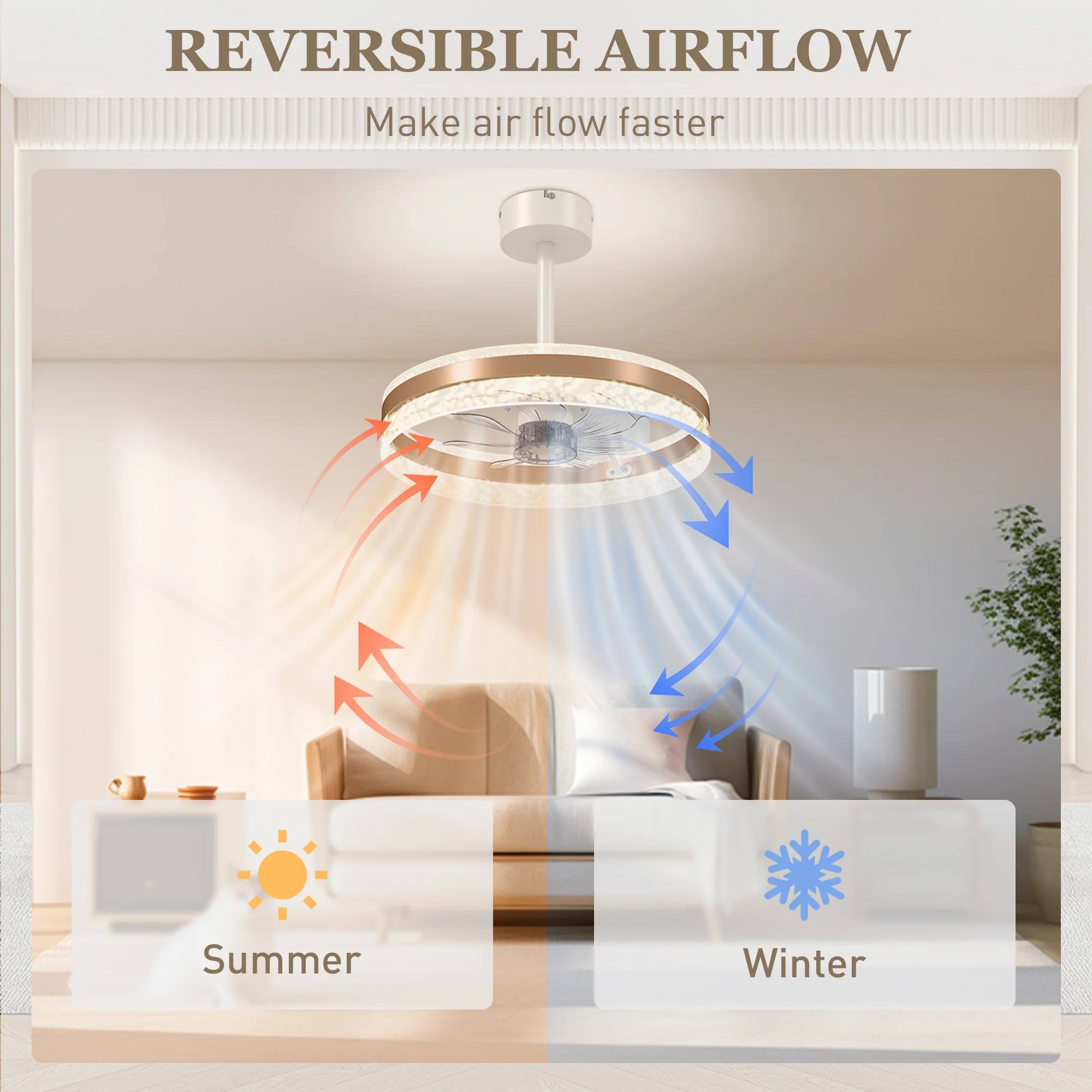 HOMCOM Ceiling Fan Light With 3 Colour, Timer, Reversible, Remote - Image 16