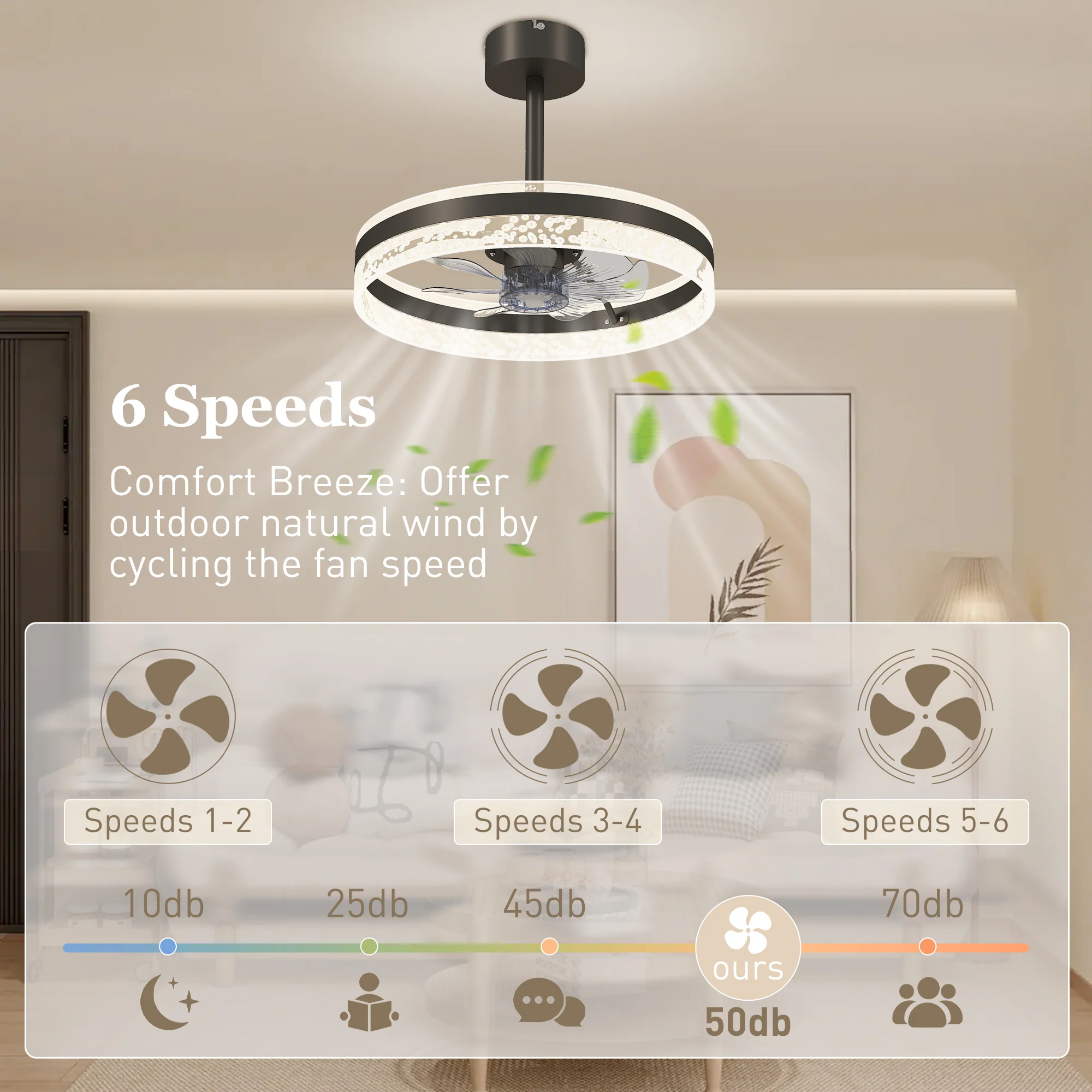 HOMCOM Ceiling Fan Light With 3 Colour, Timer, Reversible, Remote - Image 4