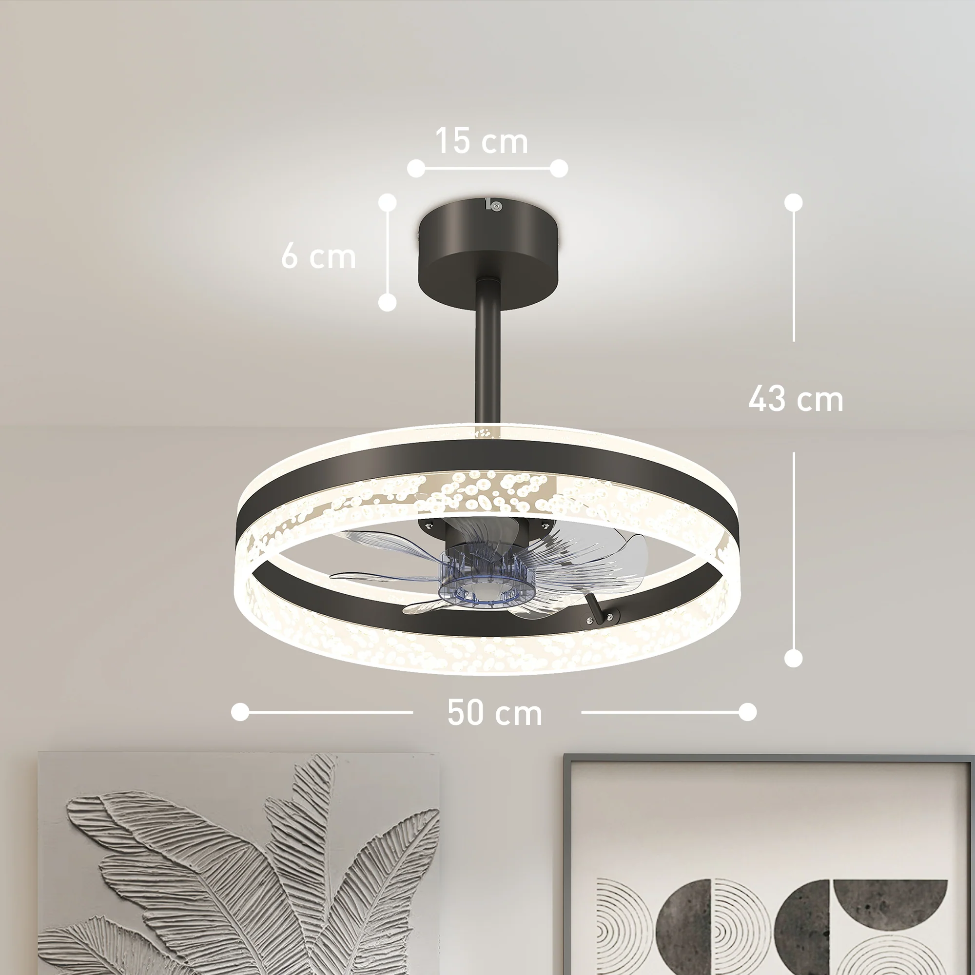 HOMCOM Ceiling Fan Light With 3 Colour, Timer, Reversible, Remote - Image 5